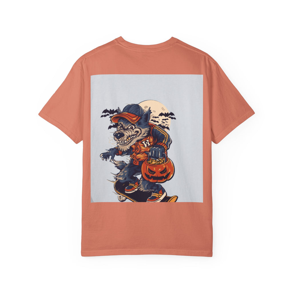 Halloween Skateboard Zombie T-Shirt — Trick or Treat Pumpkin Graphic Tee