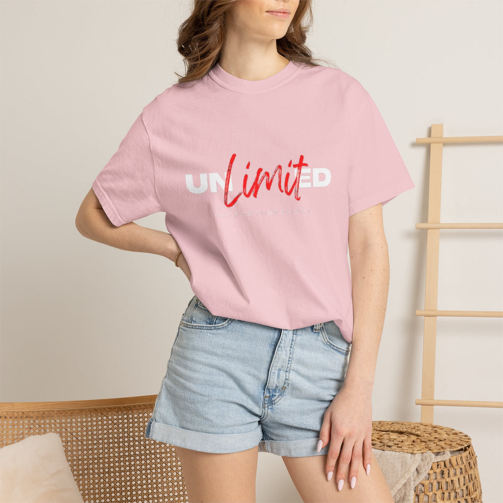 Limit Script T-Shirt — Minimalist Red Graphic Tee