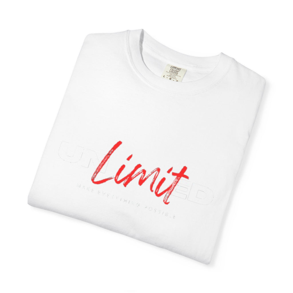 Limit Script T-Shirt — Minimalist Red Graphic Tee