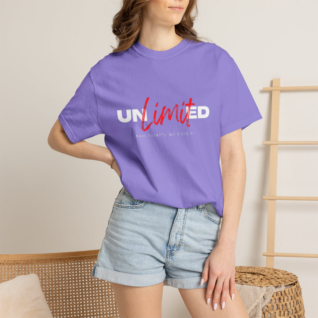 Limit Script T-Shirt — Minimalist Red Graphic Tee