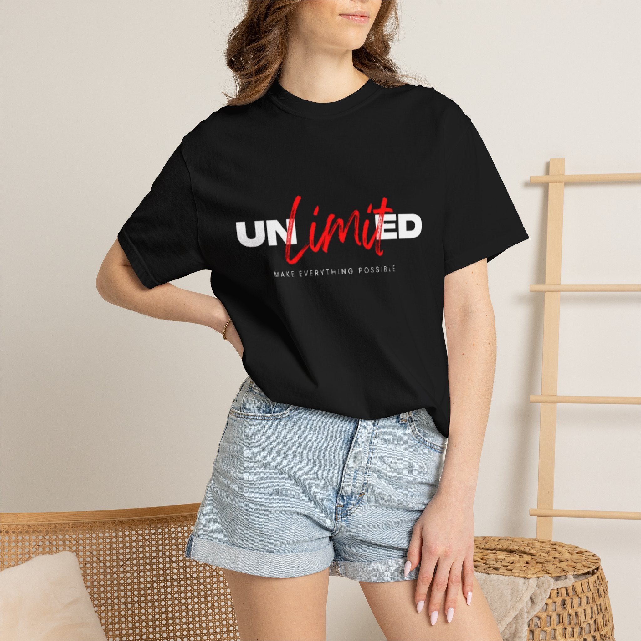 Limit Script T-Shirt — Minimalist Red Graphic Tee