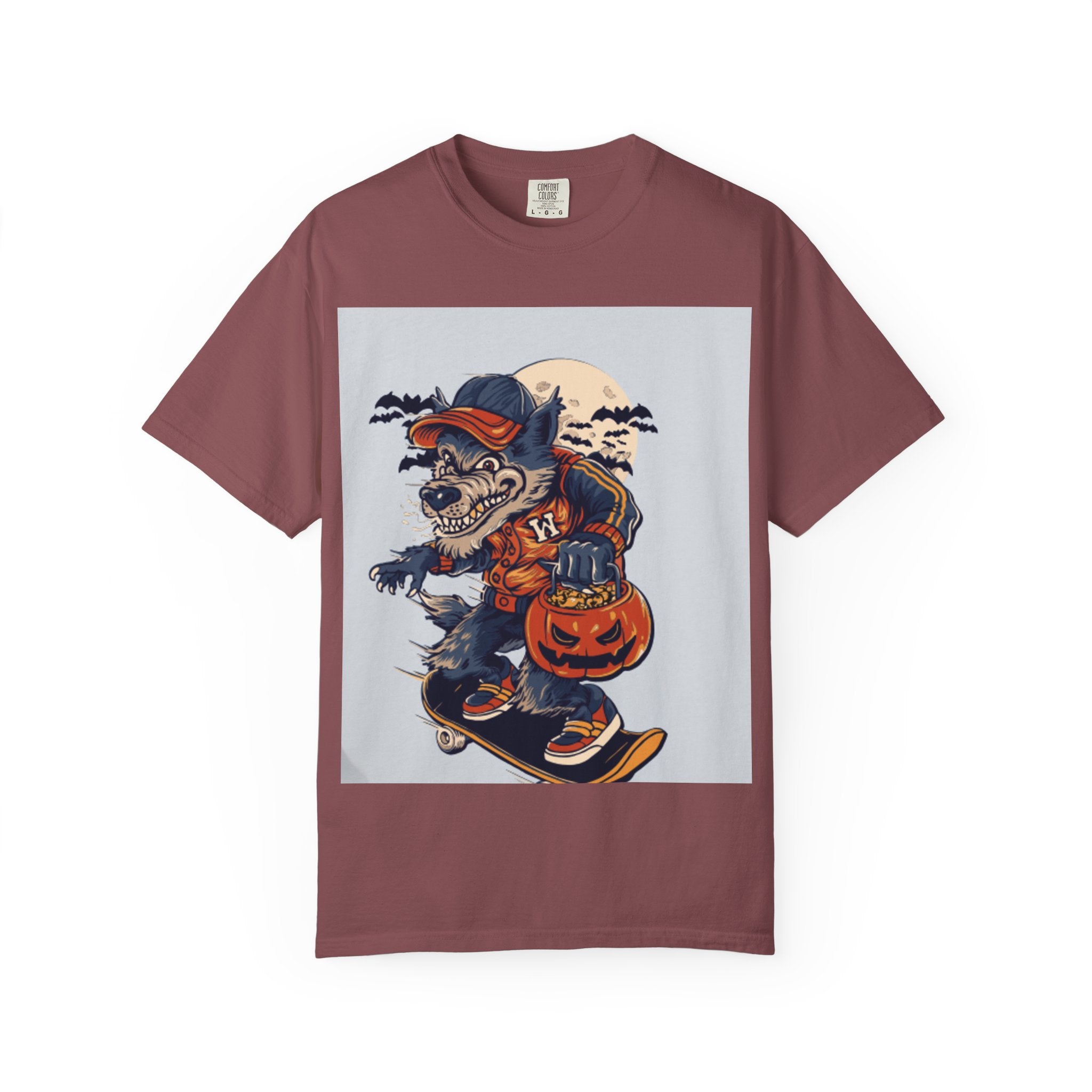 Halloween Skateboard Zombie T-Shirt — Trick or Treat Pumpkin Graphic Tee