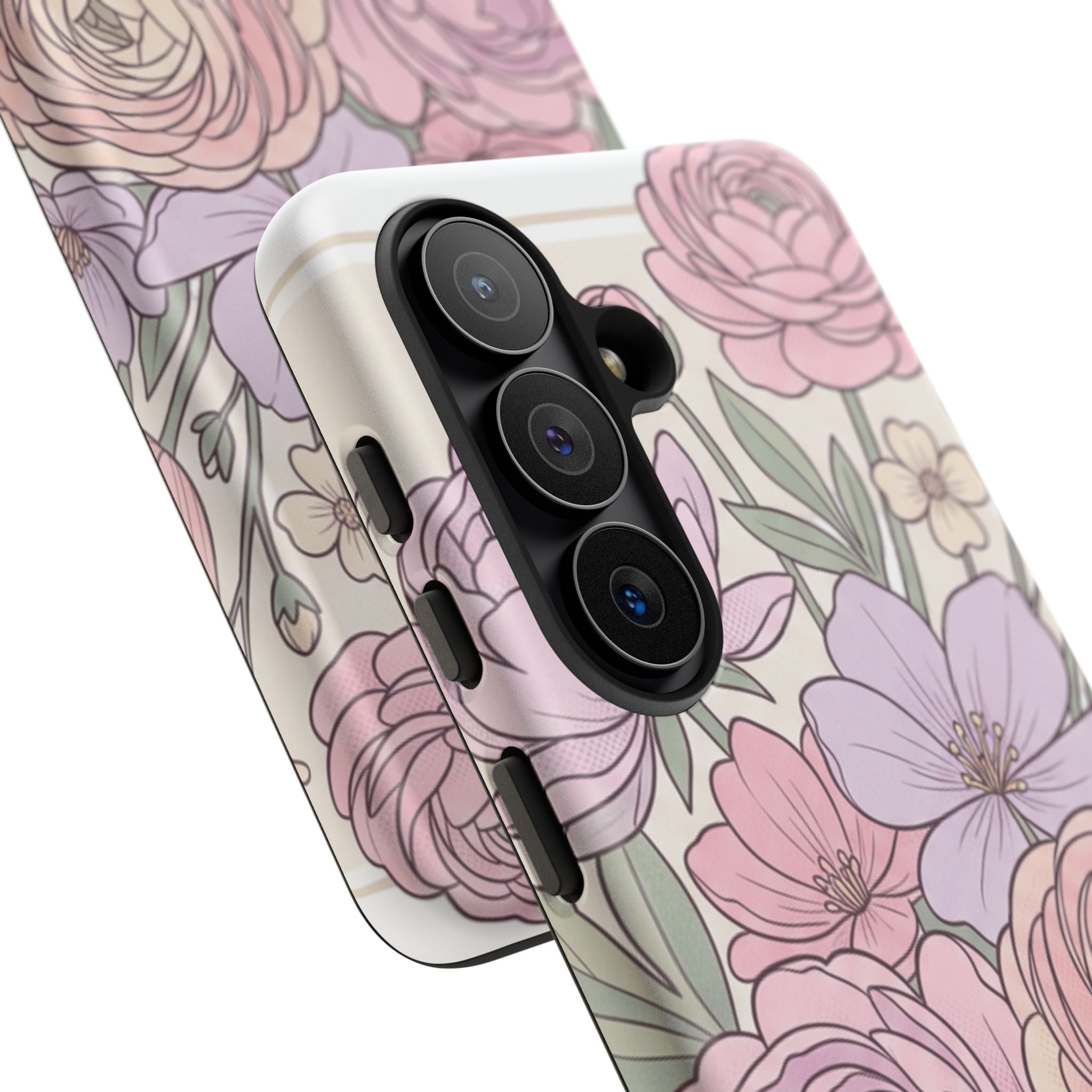 Floral Pastel Tough Phone Case – Pink Garden Protective Case