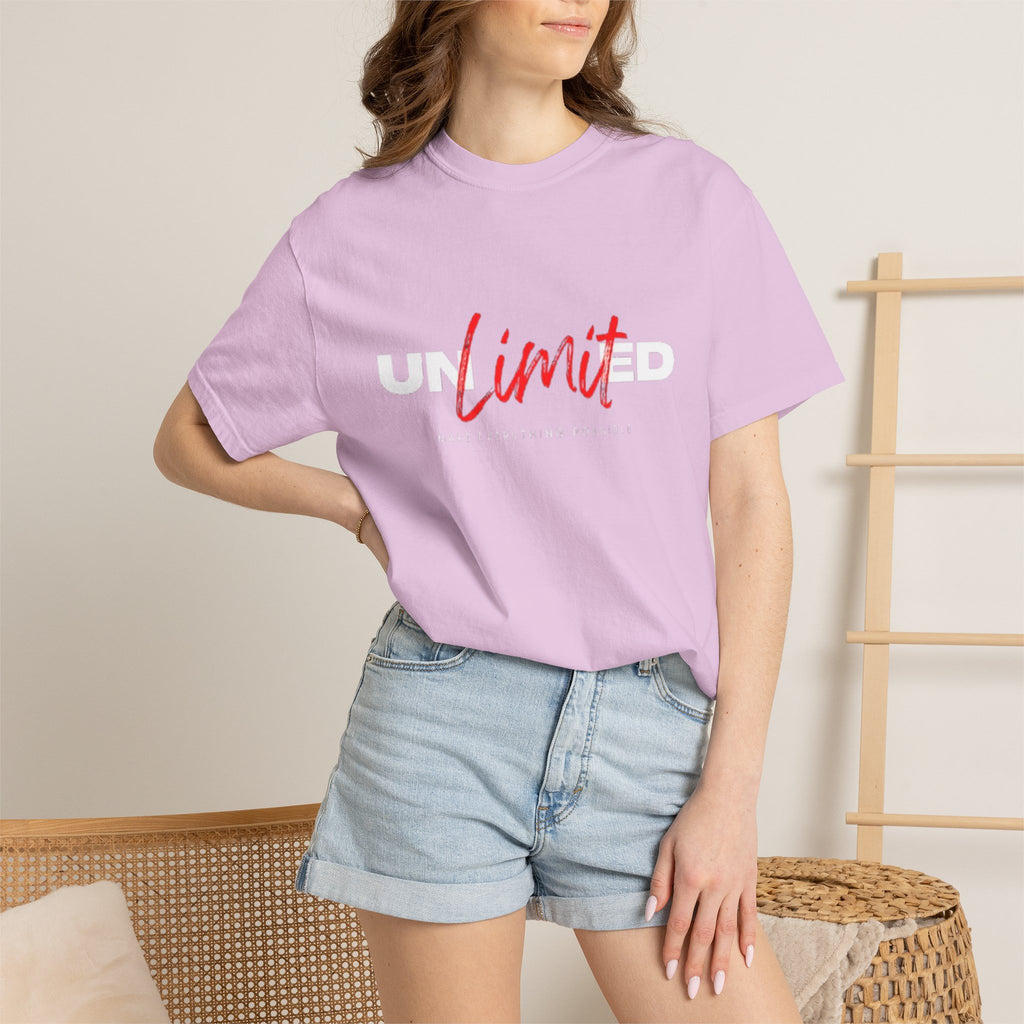 Limit Script T-Shirt — Minimalist Red Graphic Tee
