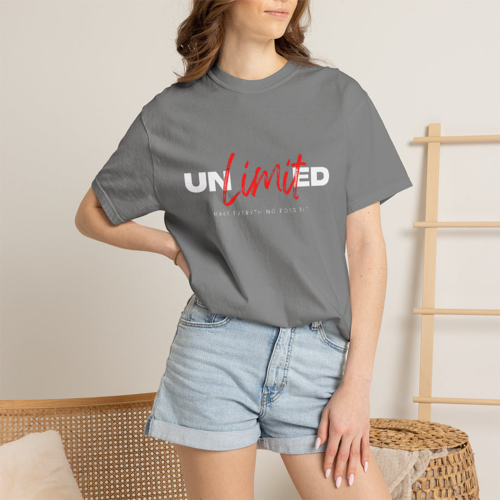 Limit Script T-Shirt — Minimalist Red Graphic Tee