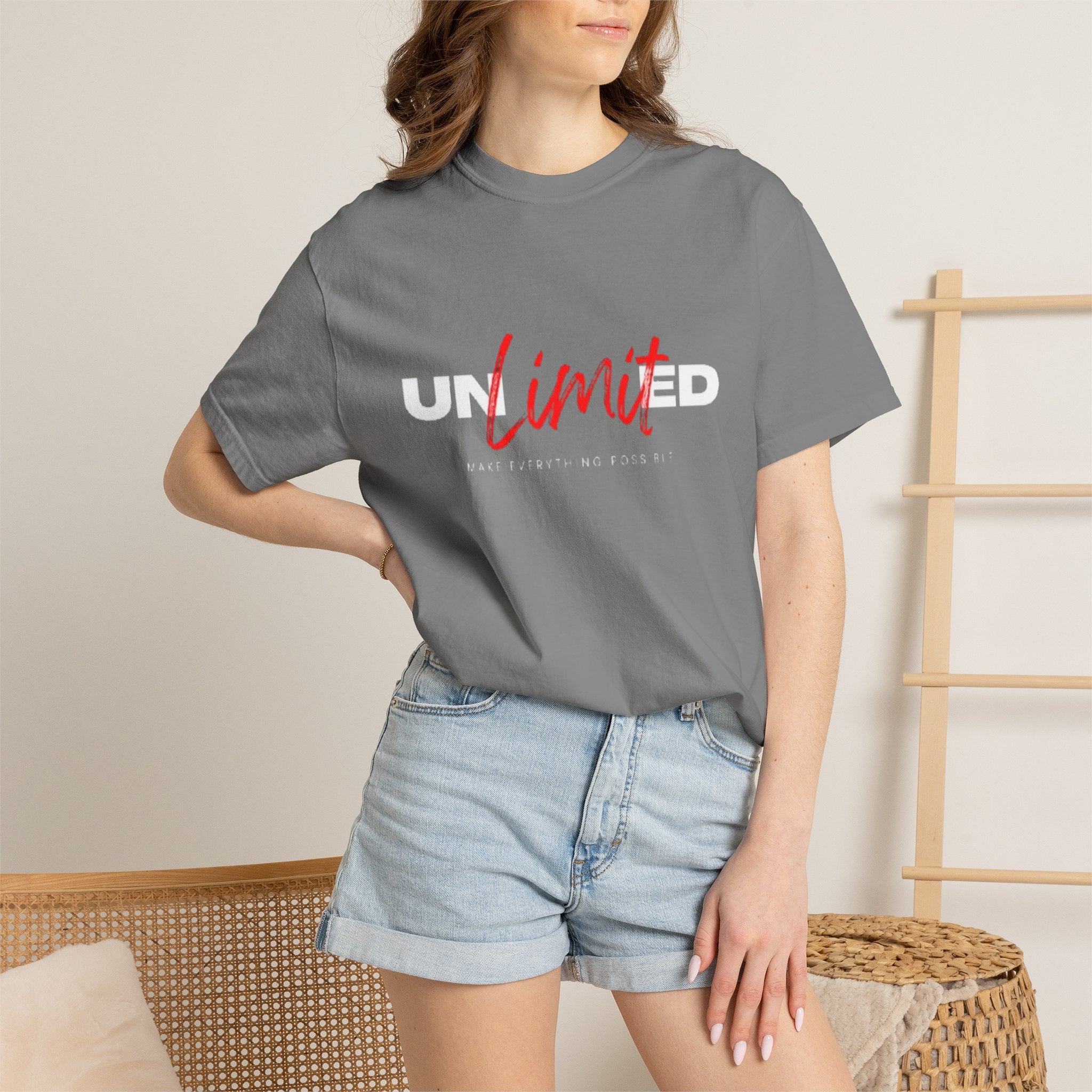 Limit Script T-Shirt — Minimalist Red Graphic Tee