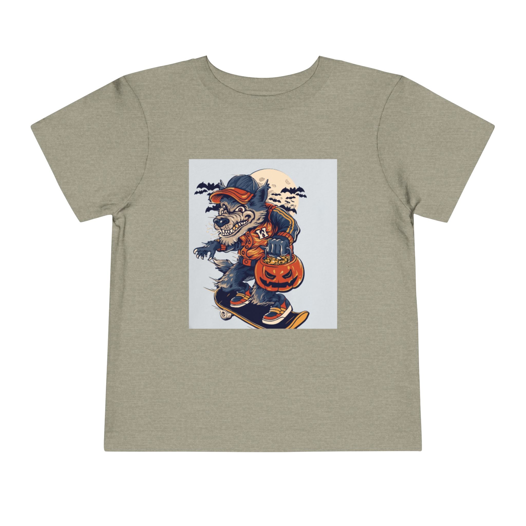 Toddler Halloween Skateboard Tee — Trick-or-Treat Puppy Pumpkin