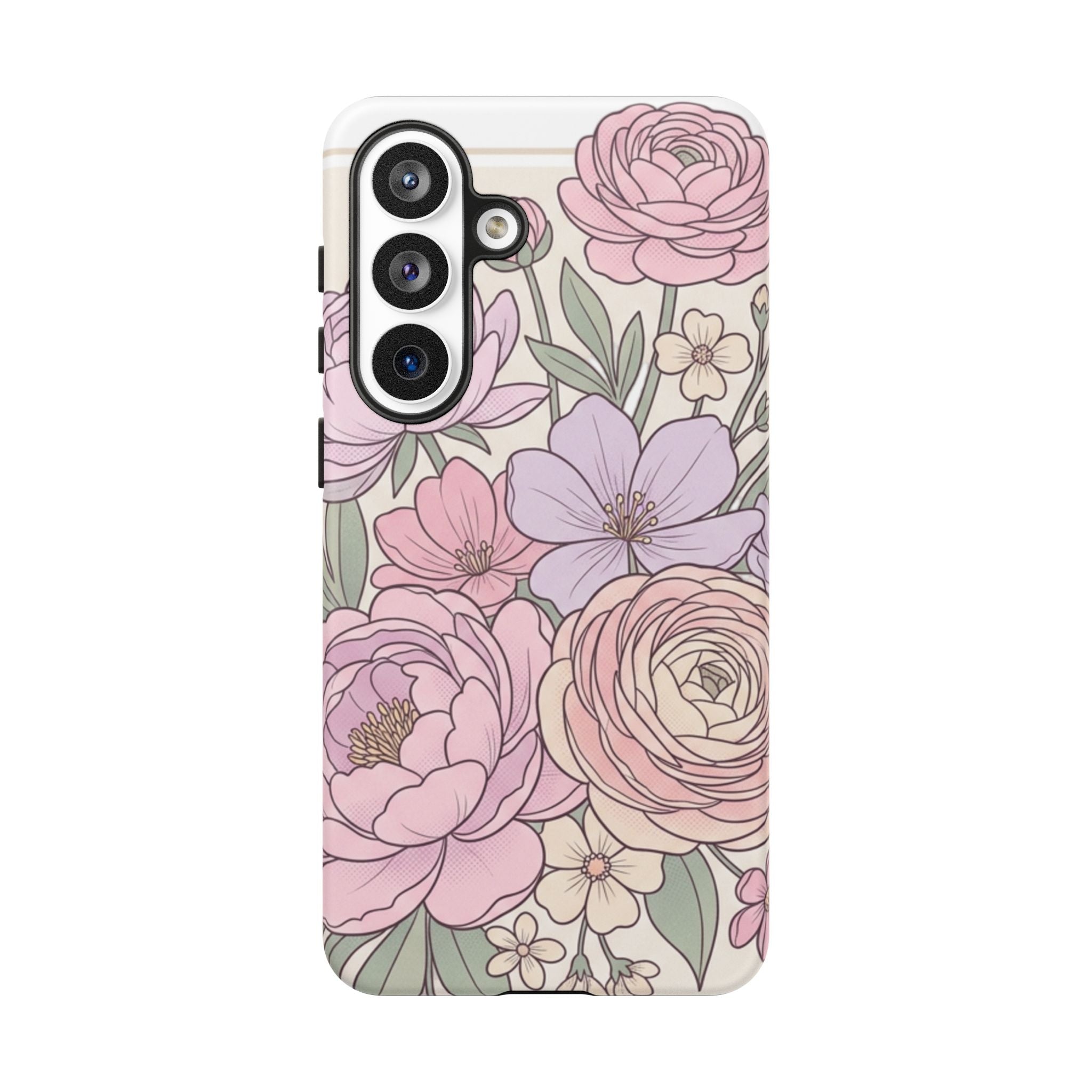 Floral Pastel Tough Phone Case – Pink Garden Protective Case