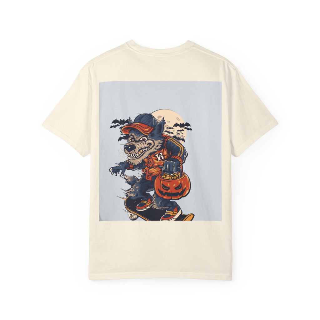 Halloween Skateboard Zombie T-Shirt — Trick or Treat Pumpkin Graphic Tee