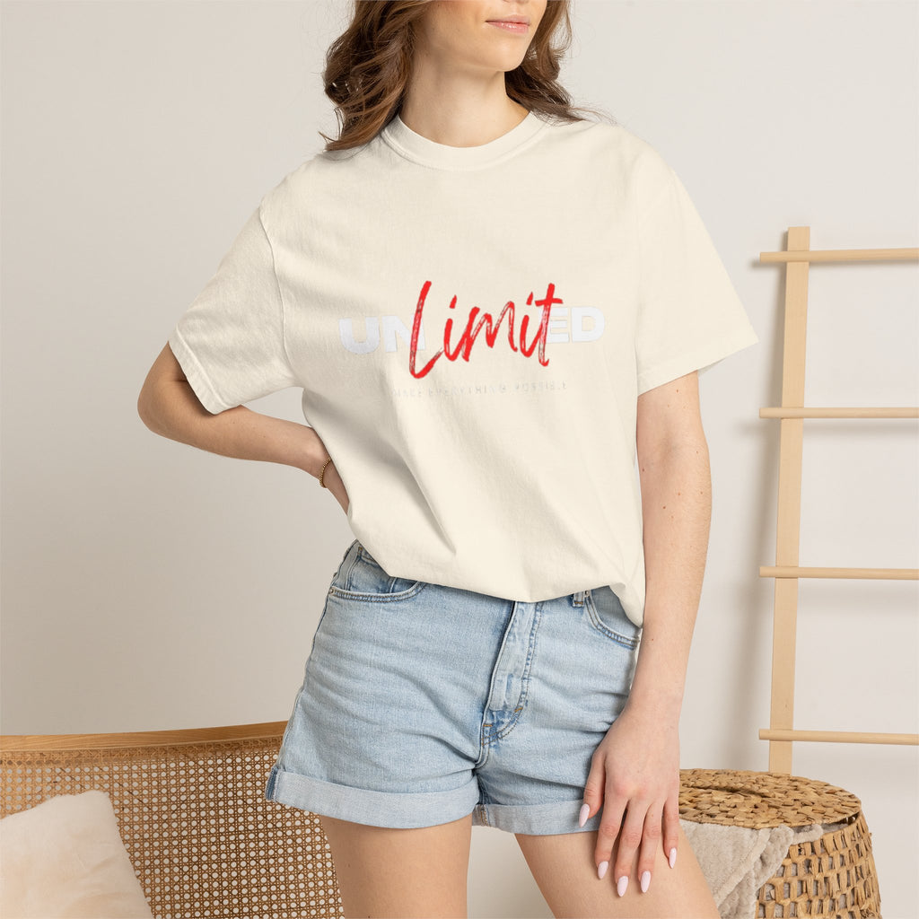 Limit Script T-Shirt — Minimalist Red Graphic Tee