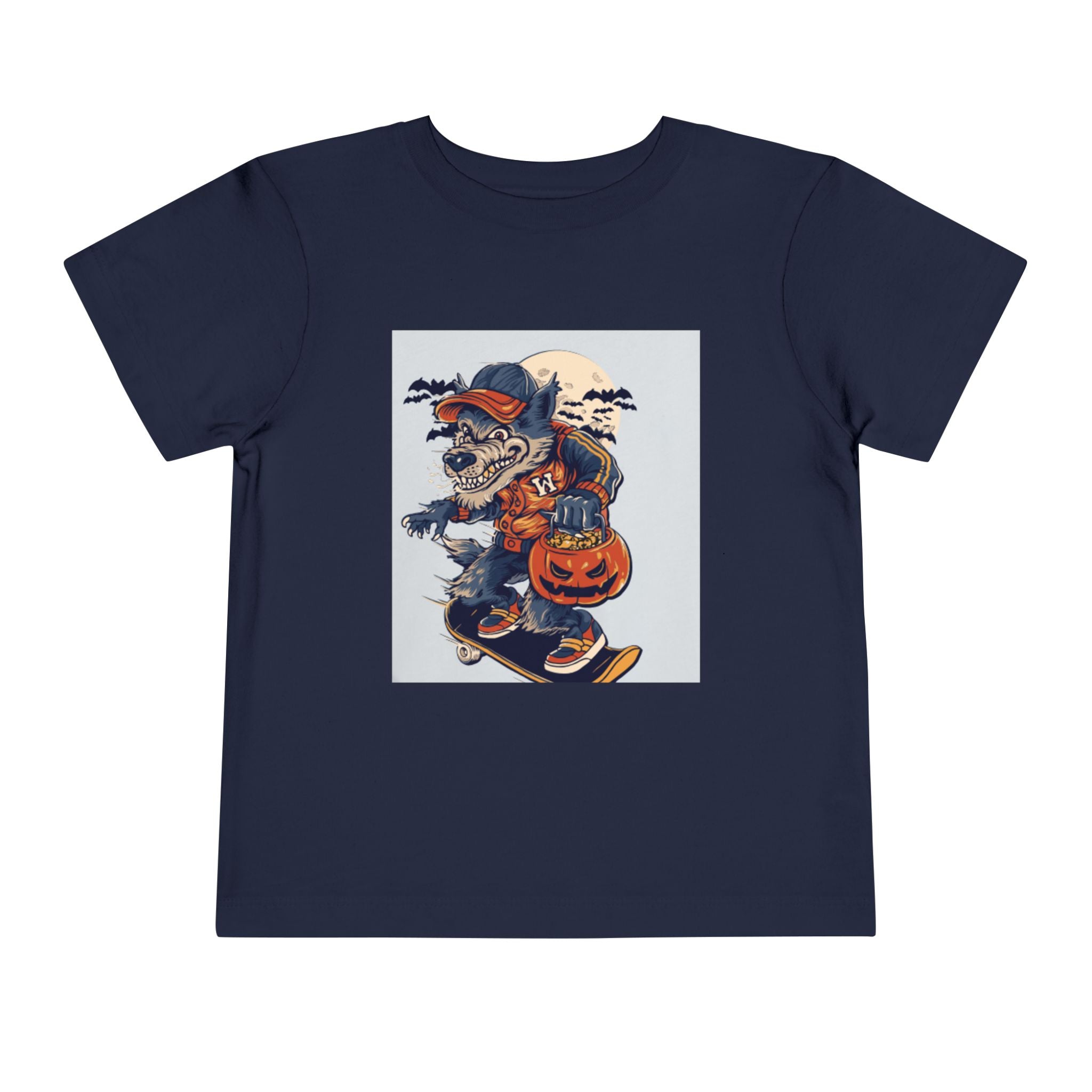 Toddler Halloween Skateboard Tee — Trick-or-Treat Puppy Pumpkin