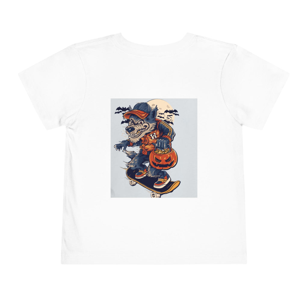 Toddler Halloween Skateboard Tee — Trick-or-Treat Puppy Pumpkin
