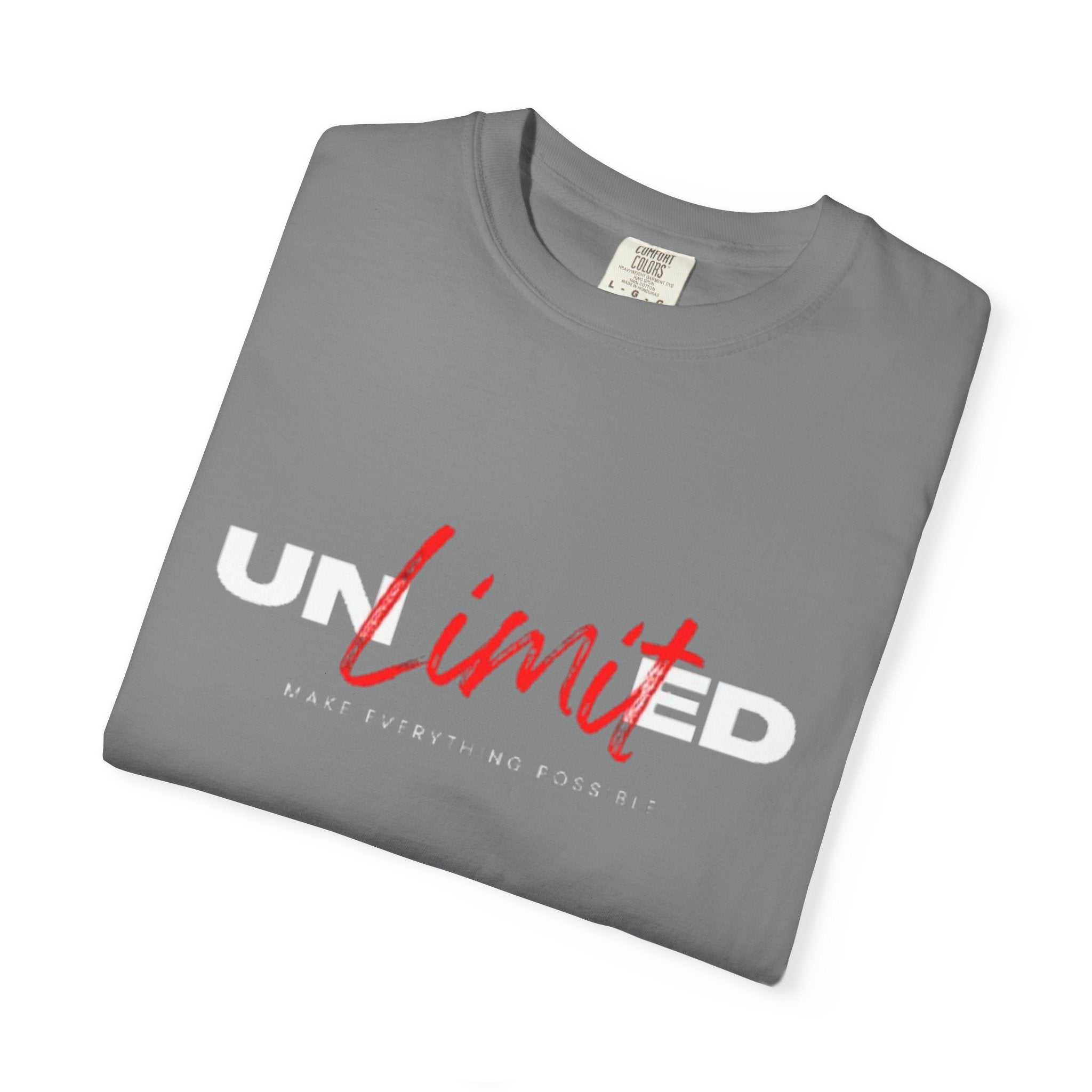 Limit Script T-Shirt — Minimalist Red Graphic Tee