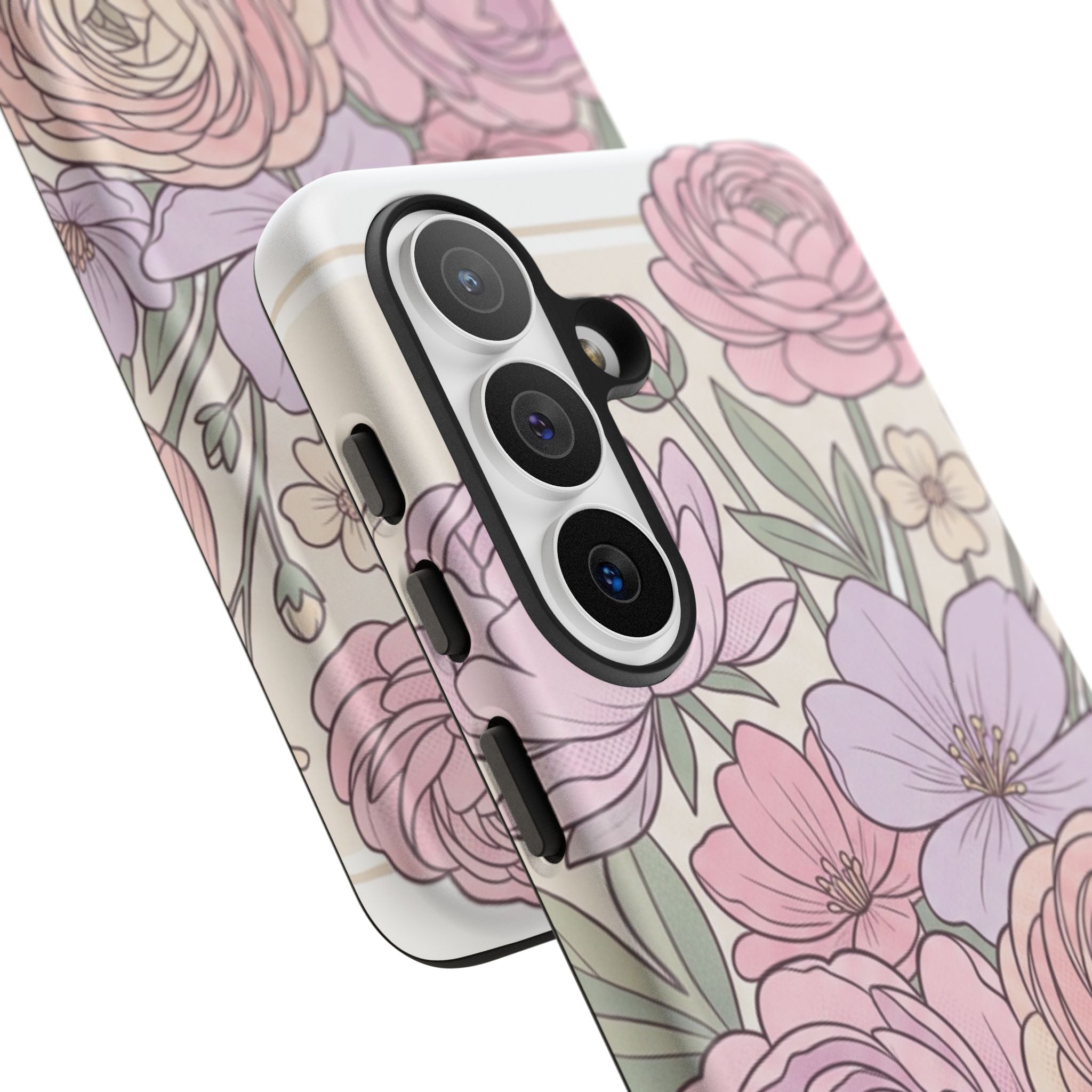 Floral Pastel Tough Phone Case – Pink Garden Protective Case