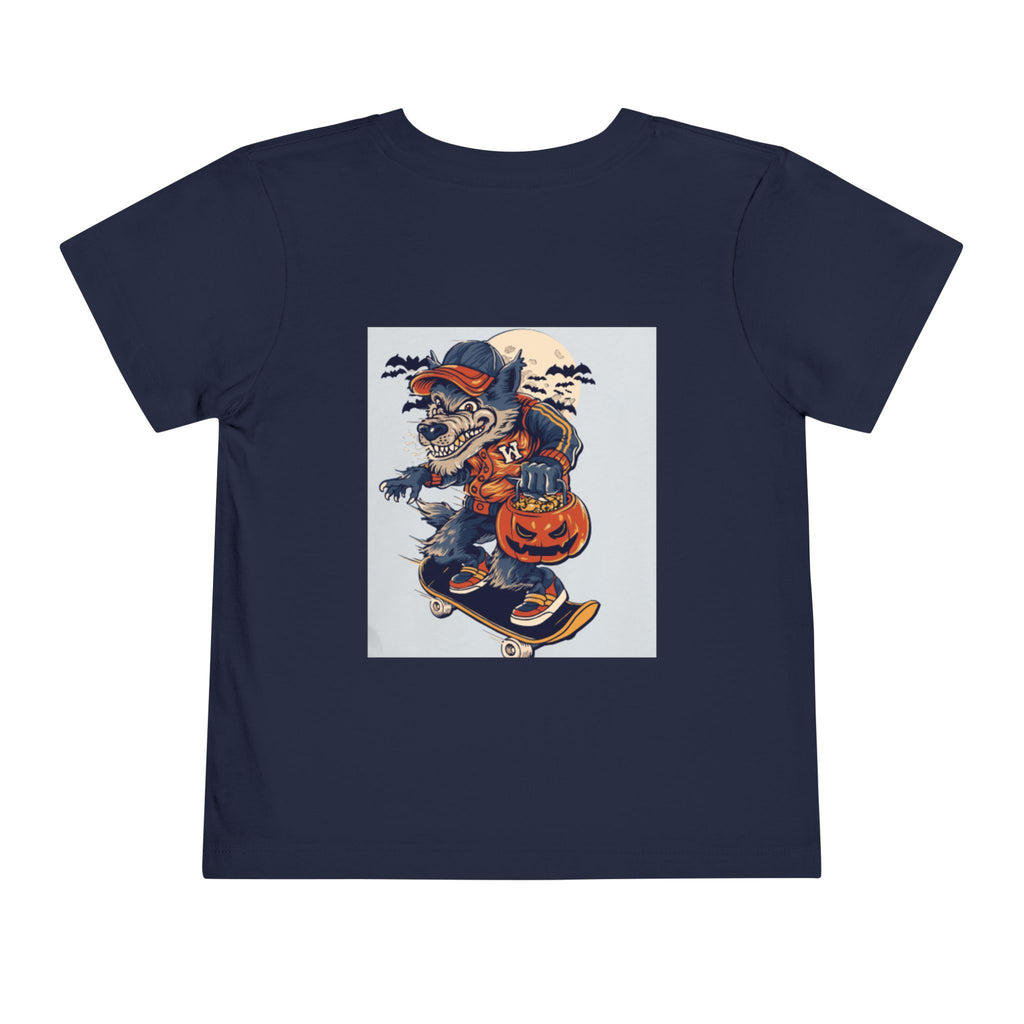 Toddler Halloween Skateboard Tee — Trick-or-Treat Puppy Pumpkin