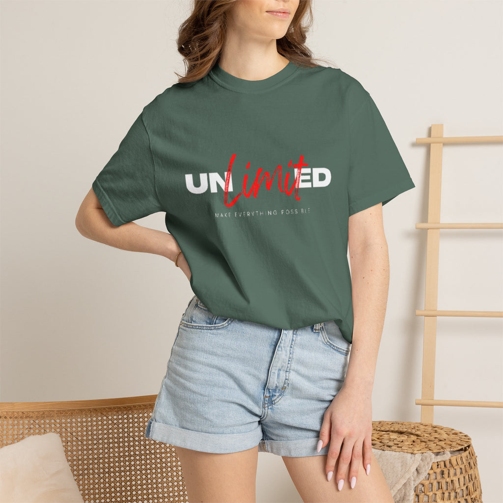 Limit Script T-Shirt — Minimalist Red Graphic Tee