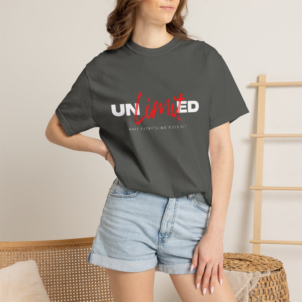 Limit Script T-Shirt — Minimalist Red Graphic Tee