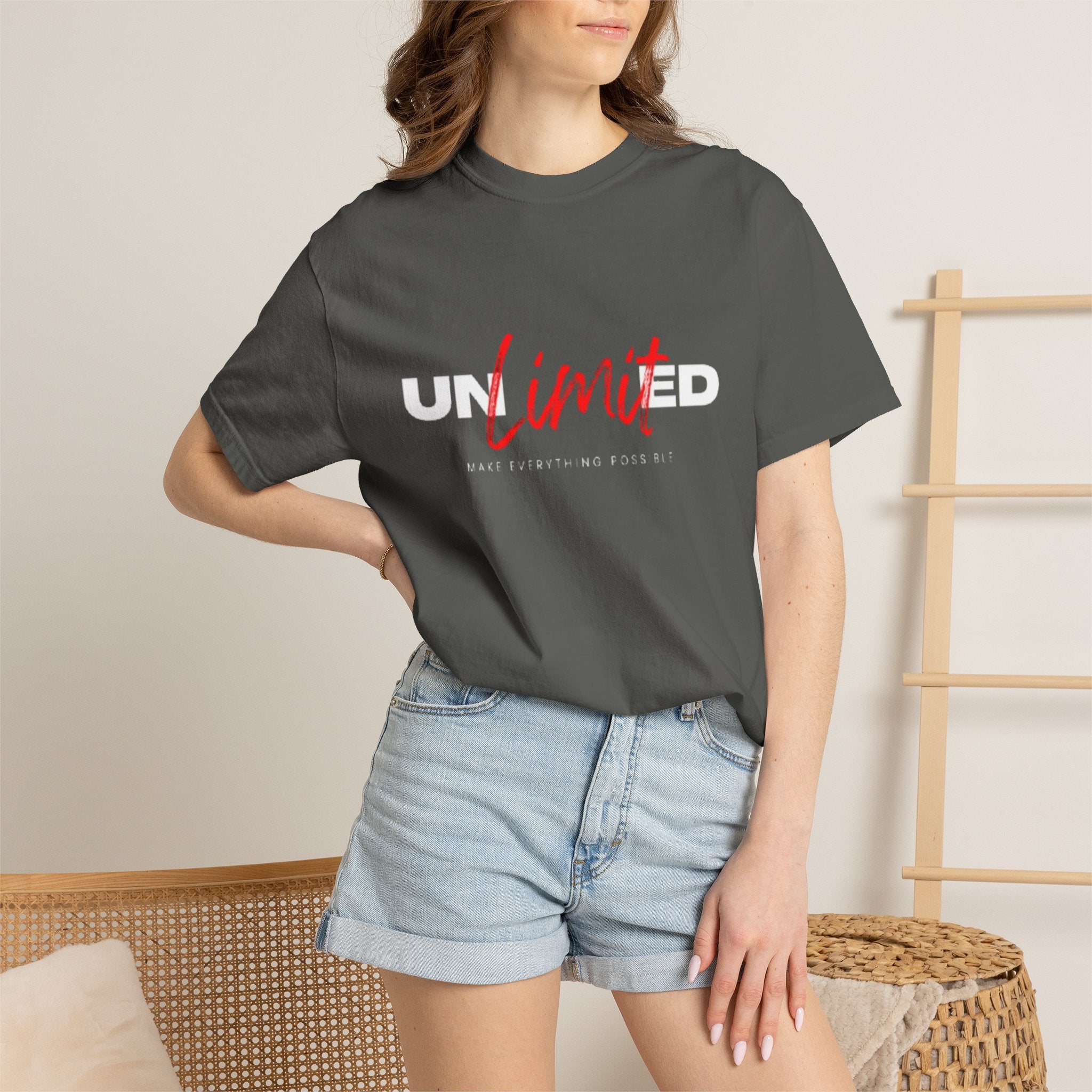Limit Script T-Shirt — Minimalist Red Graphic Tee