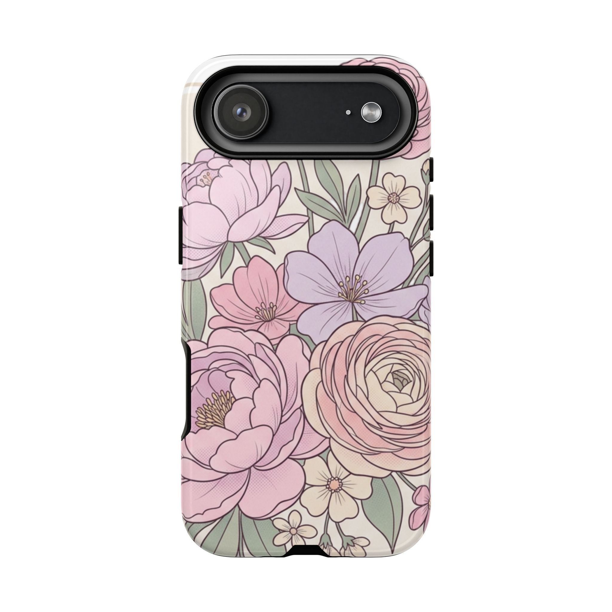 Floral Pastel Tough Phone Case – Pink Garden Protective Case