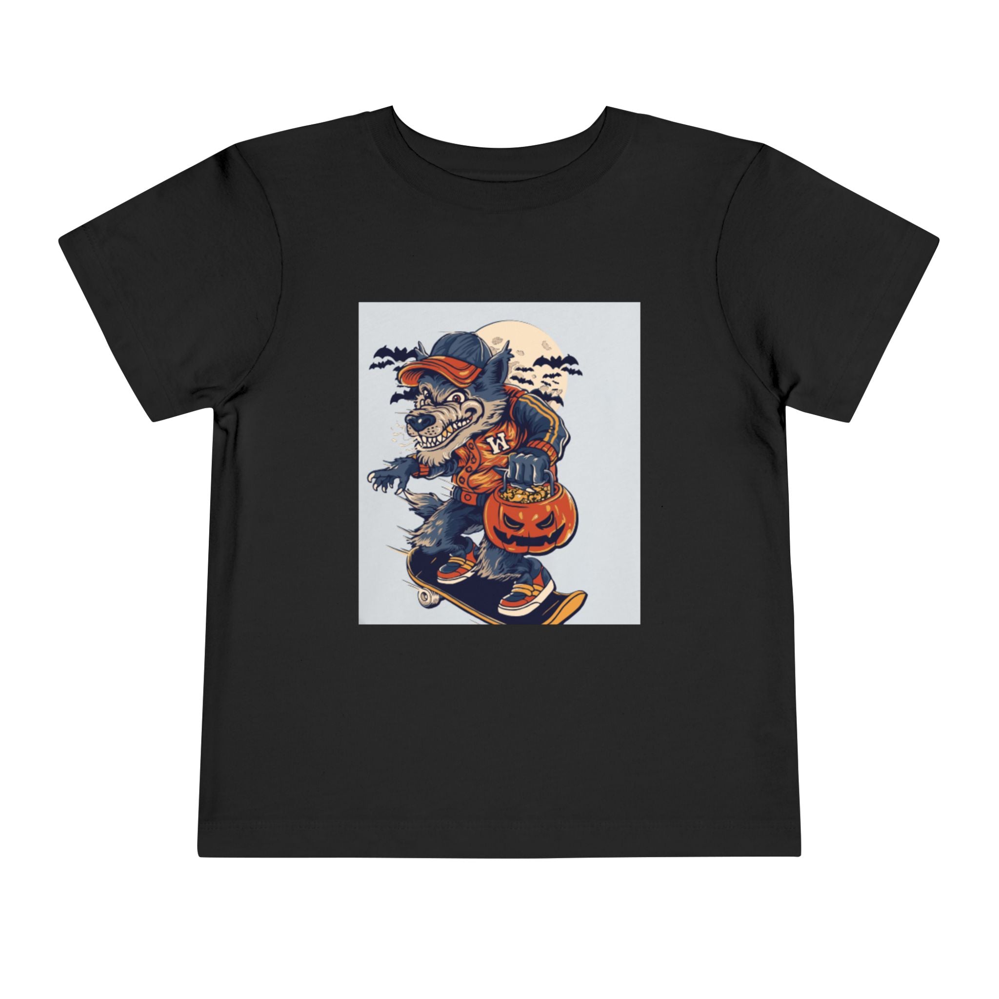 Toddler Halloween Skateboard Tee — Trick-or-Treat Puppy Pumpkin