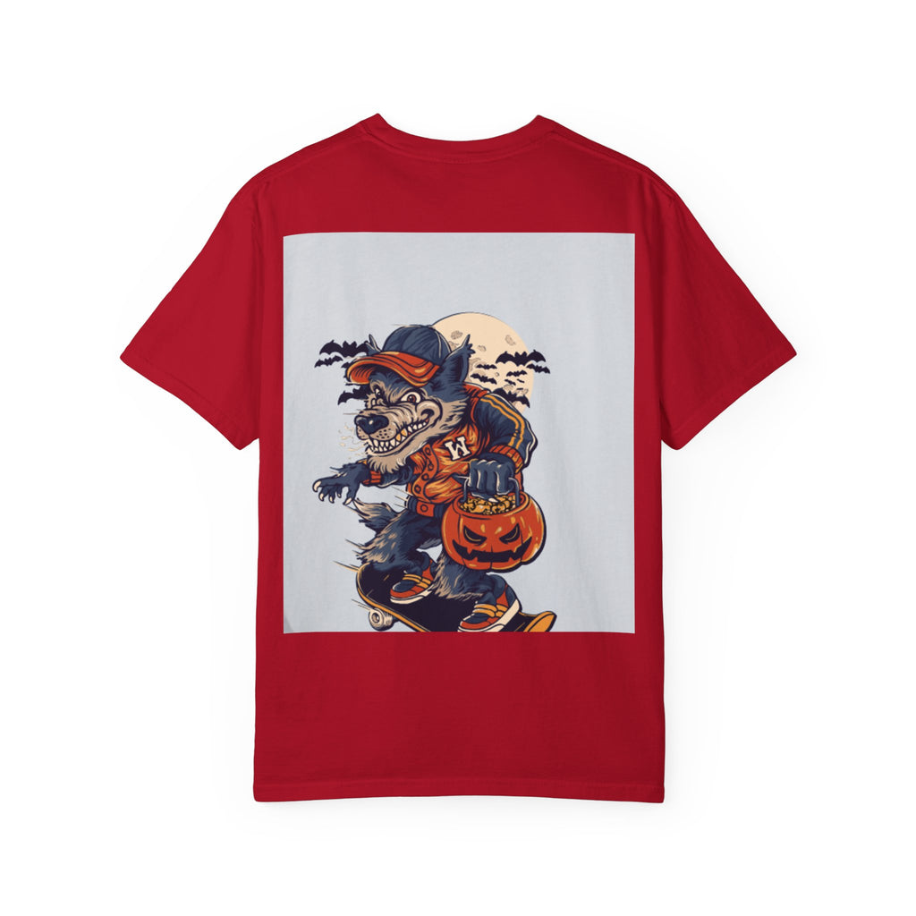 Halloween Skateboard Zombie T-Shirt — Trick or Treat Pumpkin Graphic Tee