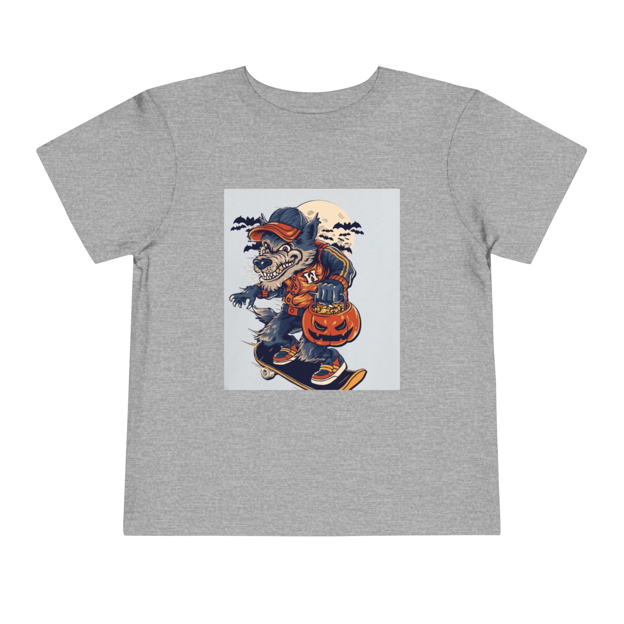 Toddler Halloween Skateboard Tee — Trick-or-Treat Puppy Pumpkin