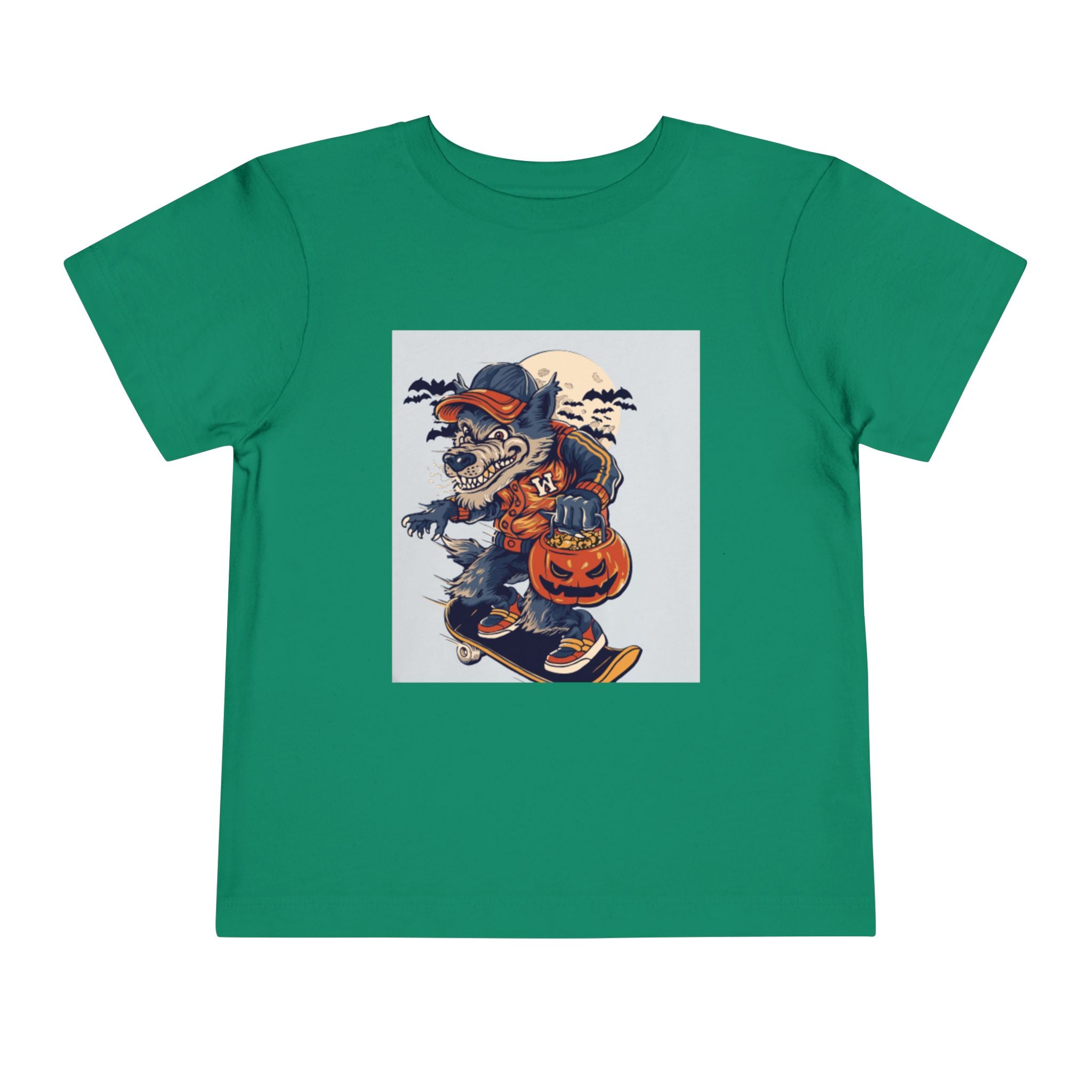 Toddler Halloween Skateboard Tee — Trick-or-Treat Puppy Pumpkin