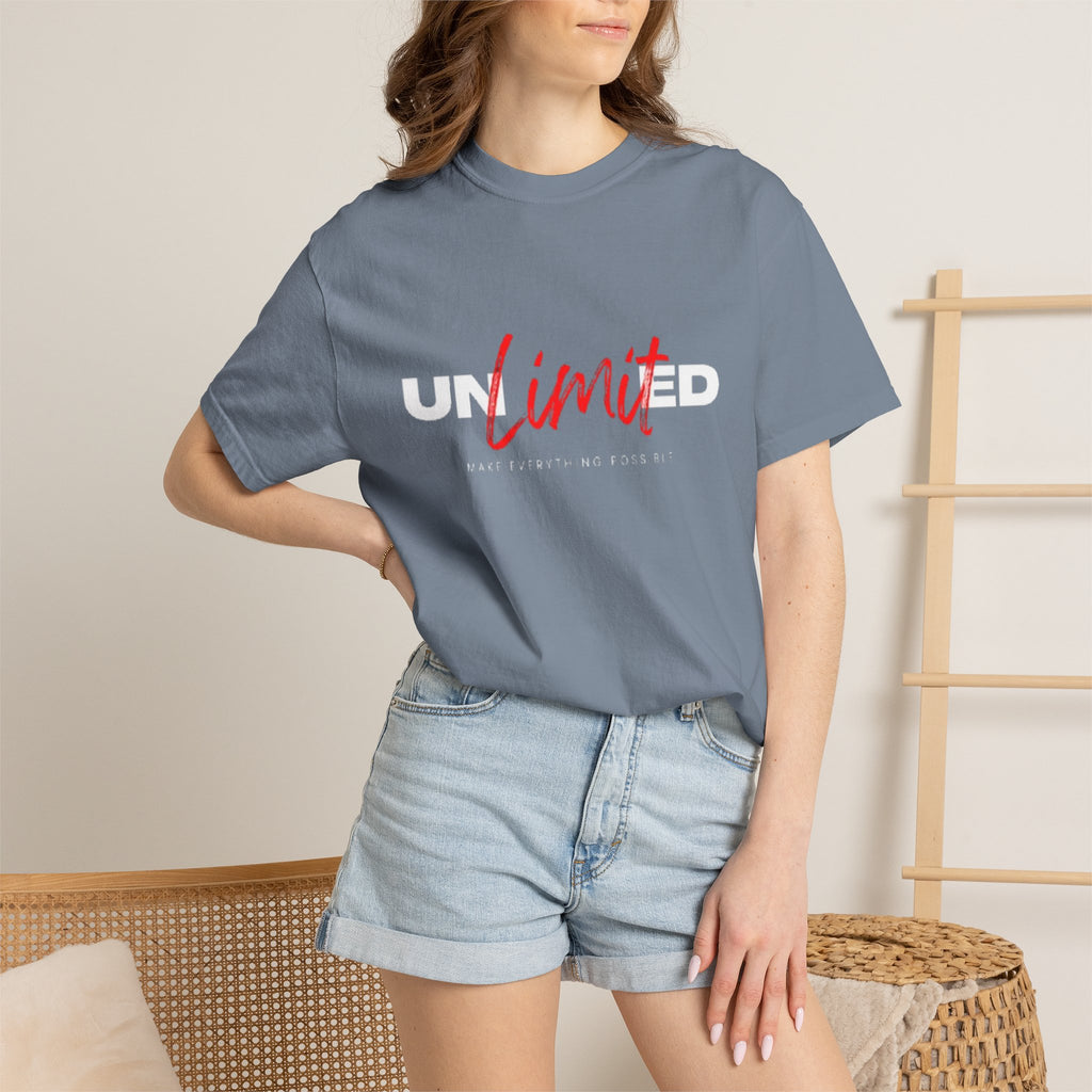 Limit Script T-Shirt — Minimalist Red Graphic Tee