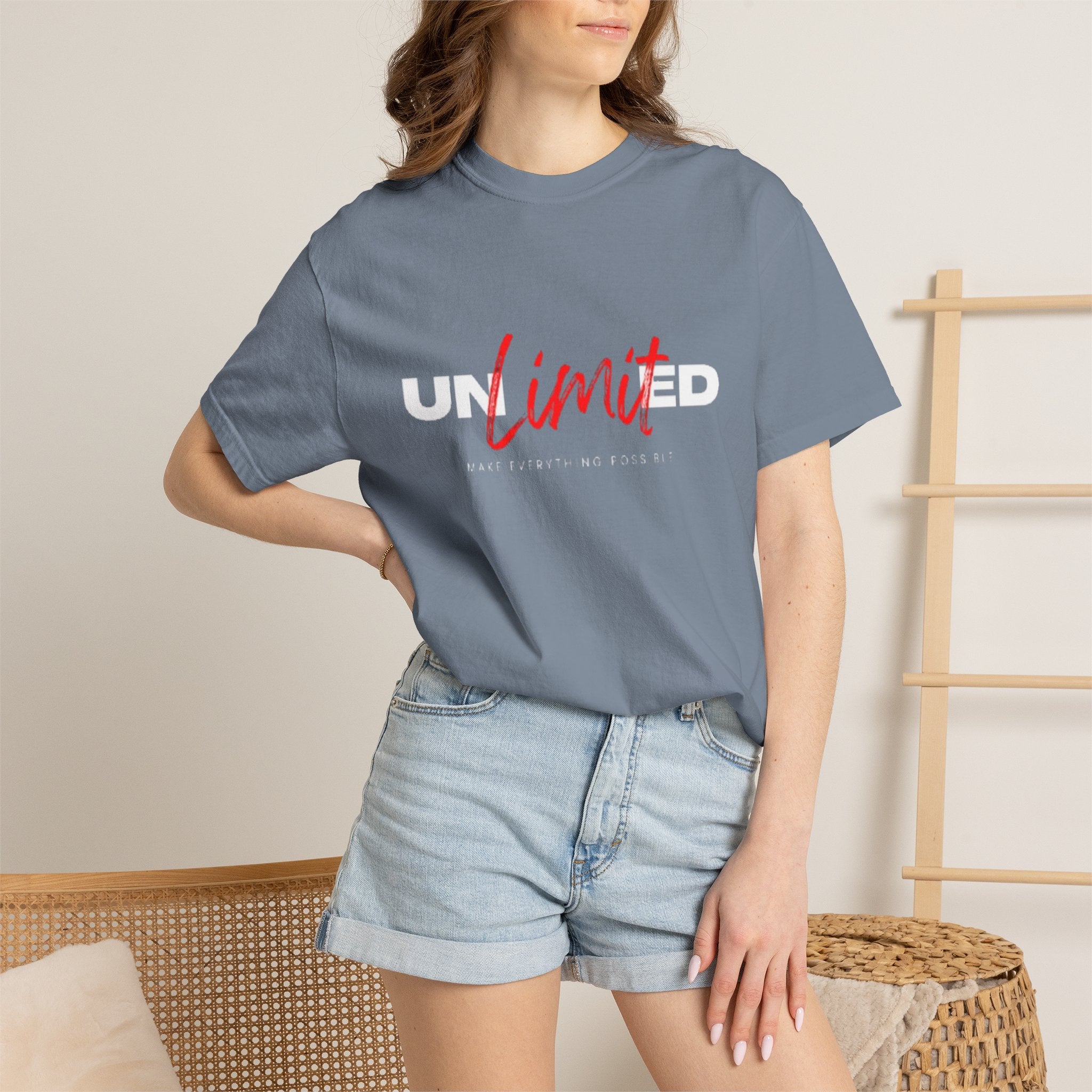 Limit Script T-Shirt — Minimalist Red Graphic Tee