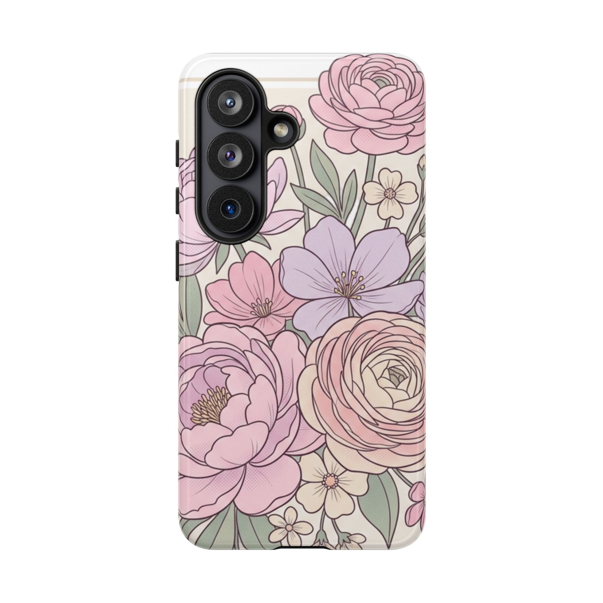 Floral Pastel Tough Phone Case – Pink Garden Protective Case