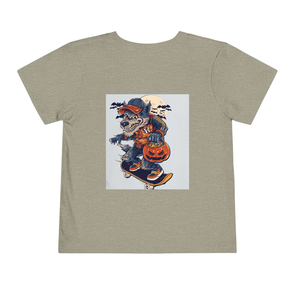 Toddler Halloween Skateboard Tee — Trick-or-Treat Puppy Pumpkin