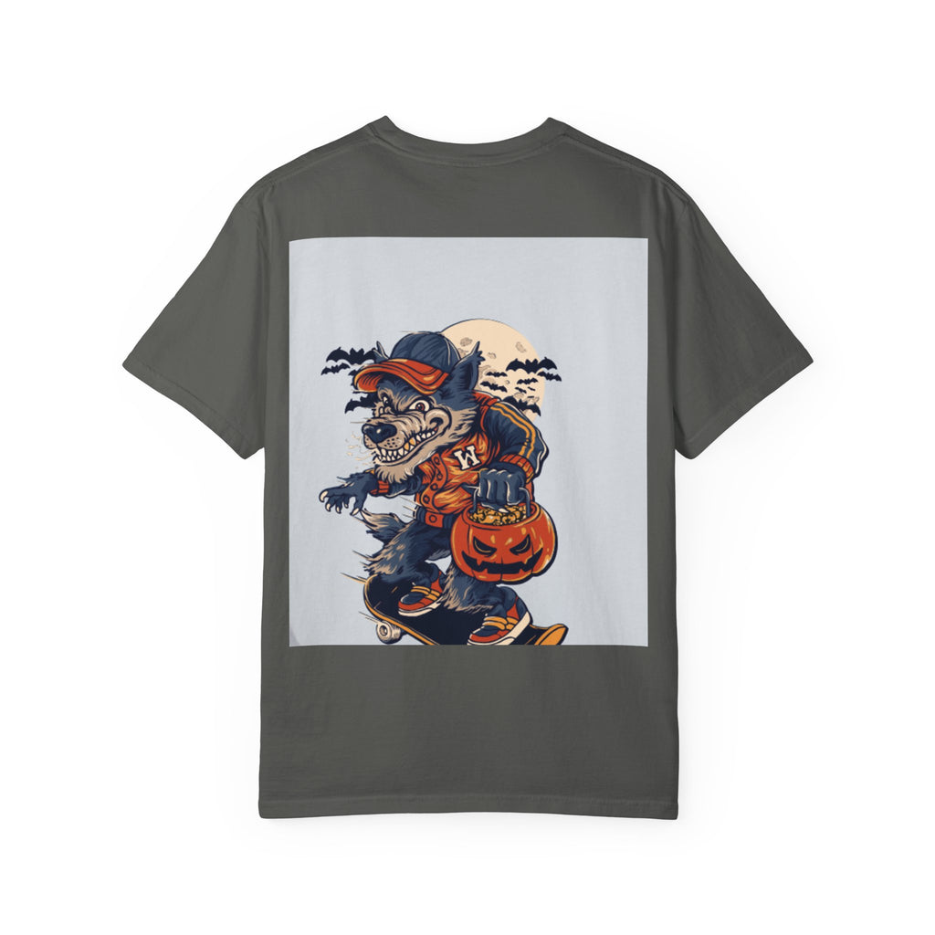 Halloween Skateboard Zombie T-Shirt — Trick or Treat Pumpkin Graphic Tee