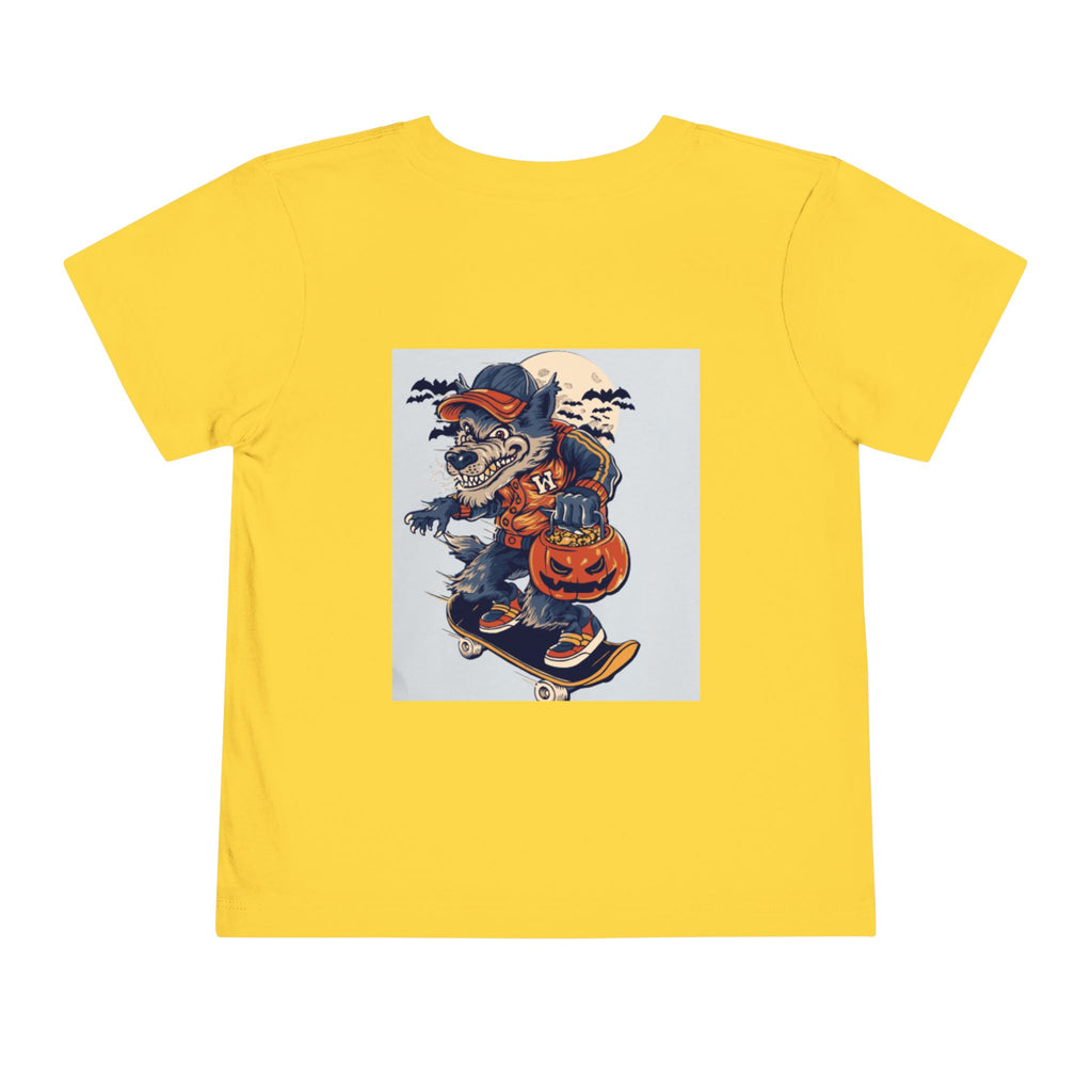 Toddler Halloween Skateboard Tee — Trick-or-Treat Puppy Pumpkin