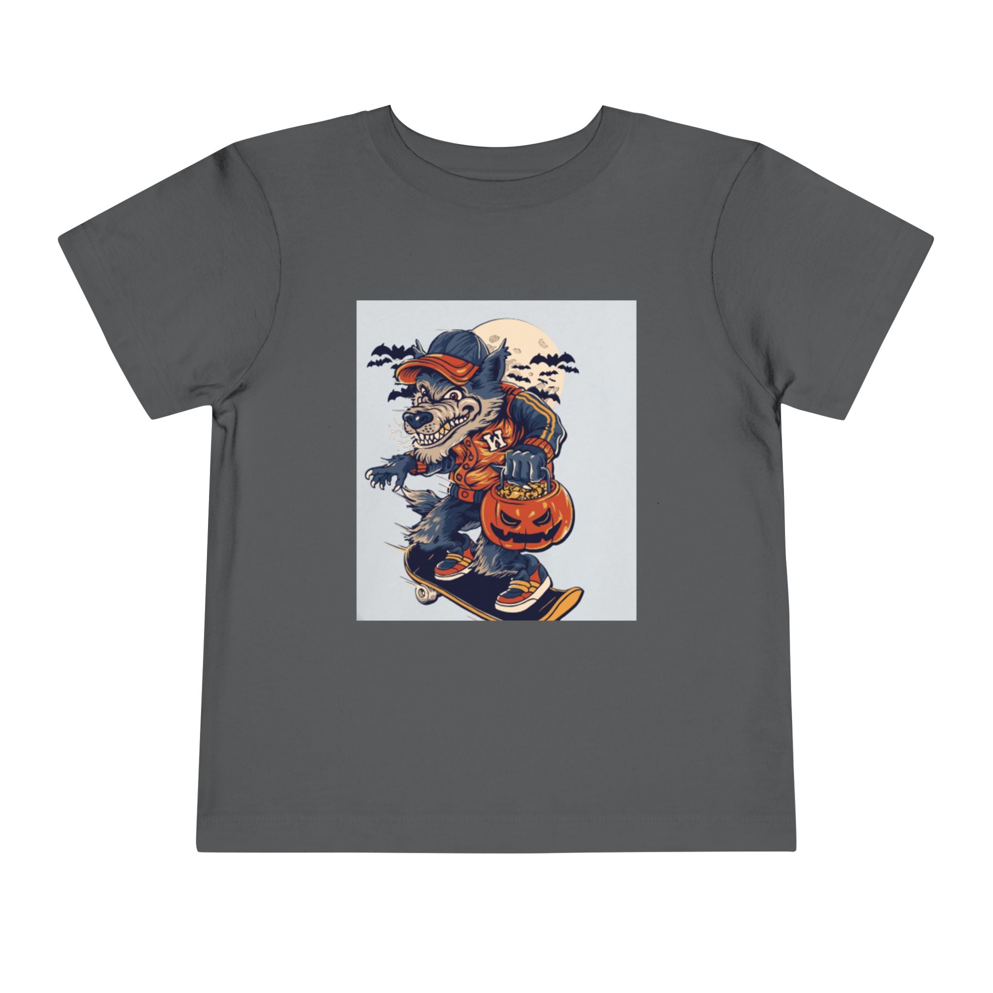 Toddler Halloween Skateboard Tee — Trick-or-Treat Puppy Pumpkin