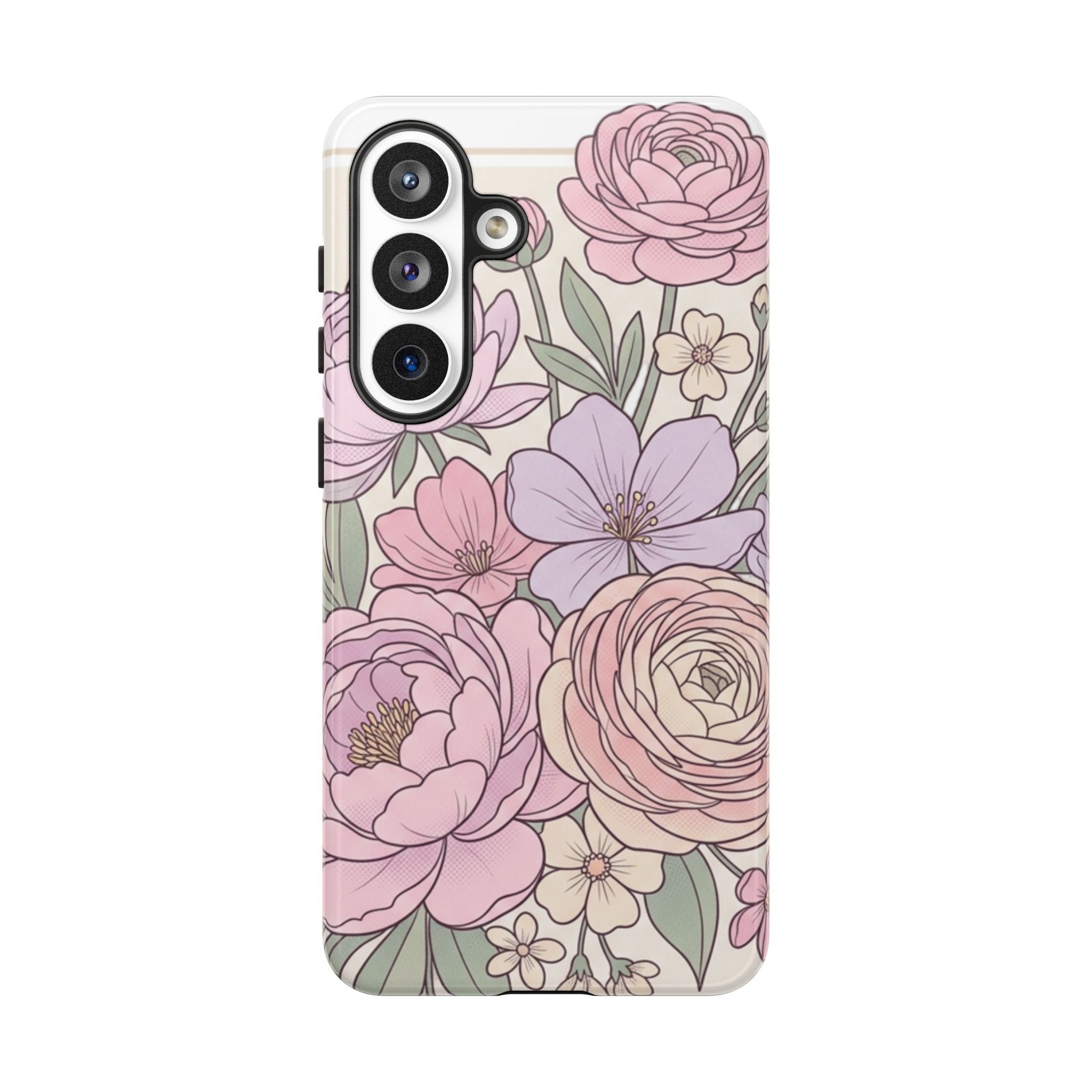 Floral Pastel Tough Phone Case – Pink Garden Protective Case