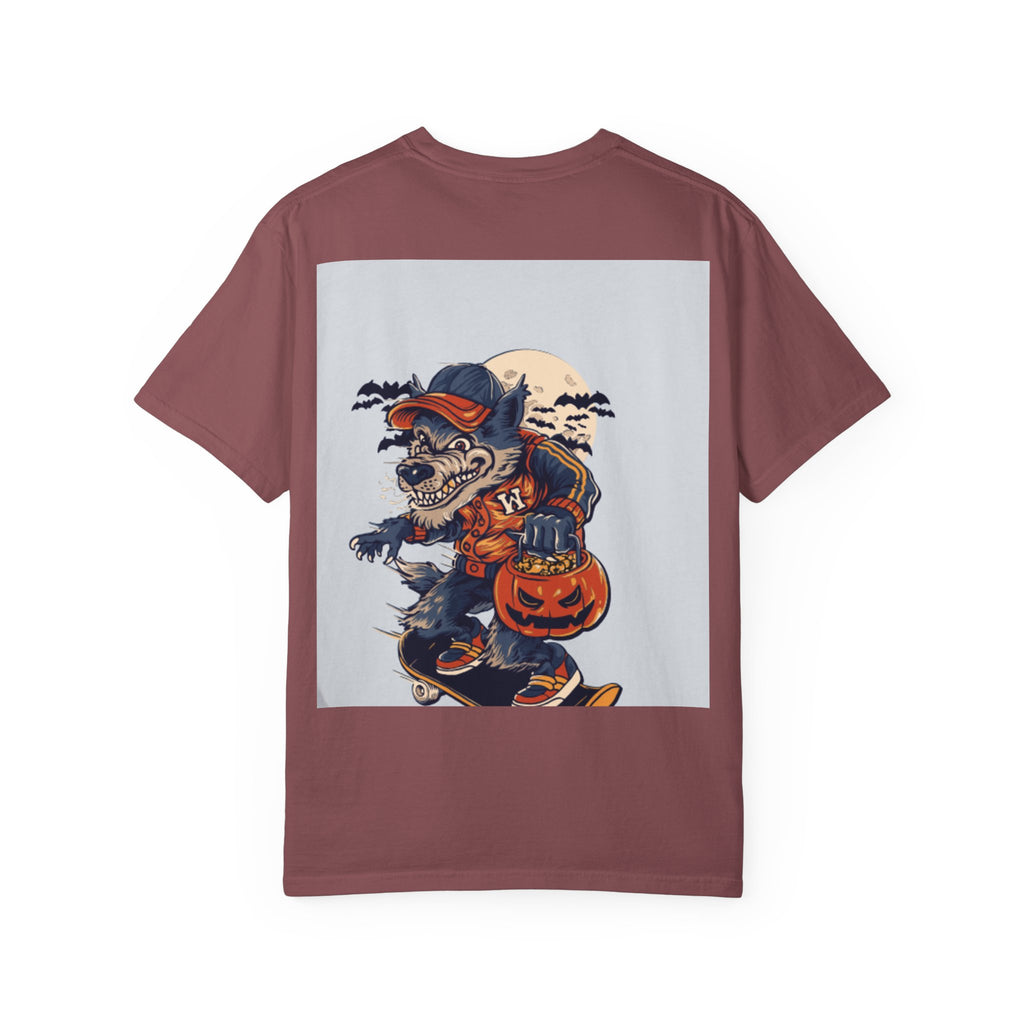 Halloween Skateboard Zombie T-Shirt — Trick or Treat Pumpkin Graphic Tee