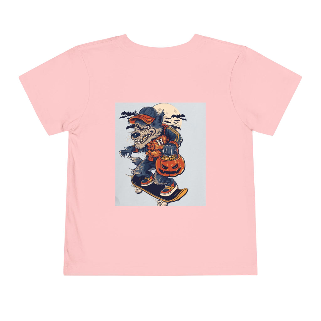 Toddler Halloween Skateboard Tee — Trick-or-Treat Puppy Pumpkin