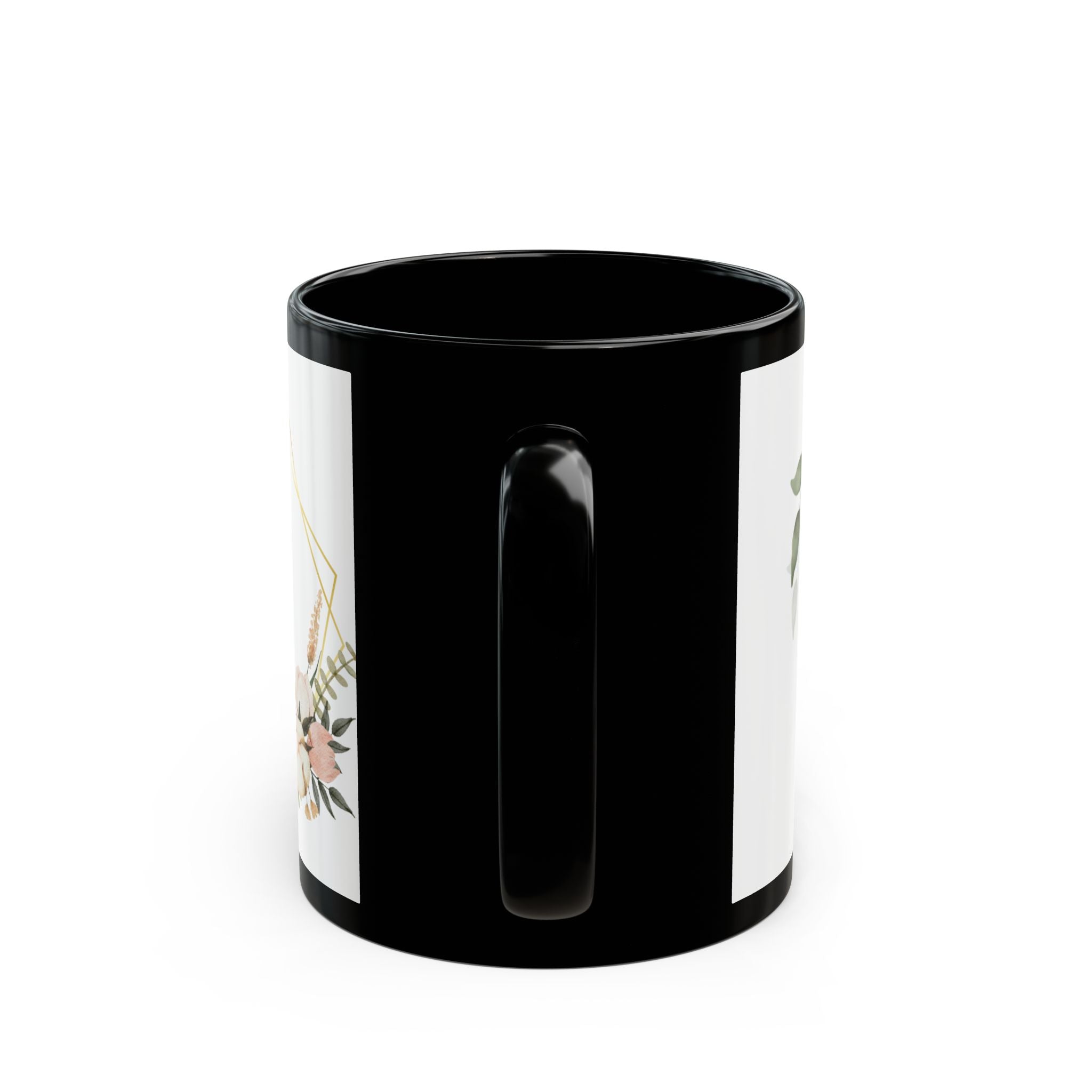 Personalized Wedding Mug — Floral Ring Design with Names (Custom 11oz/15oz)