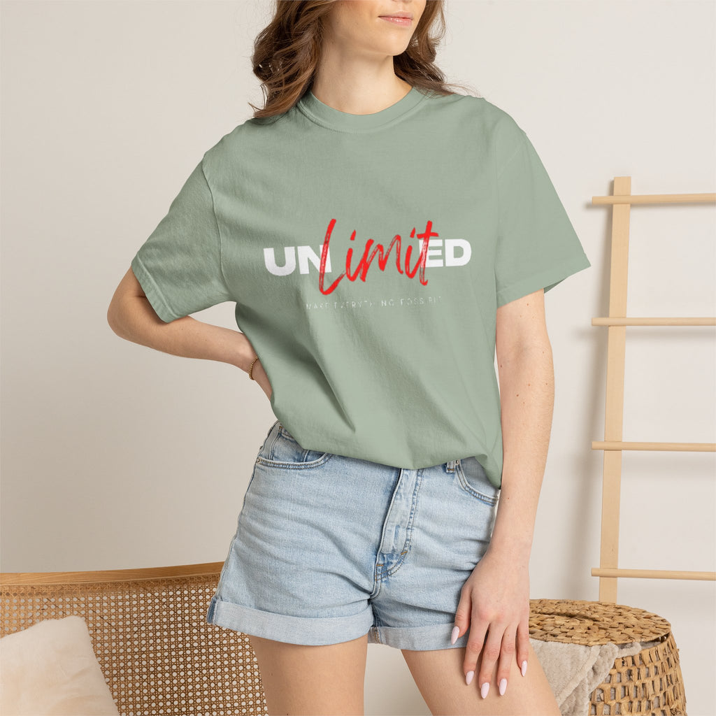 Limit Script T-Shirt — Minimalist Red Graphic Tee