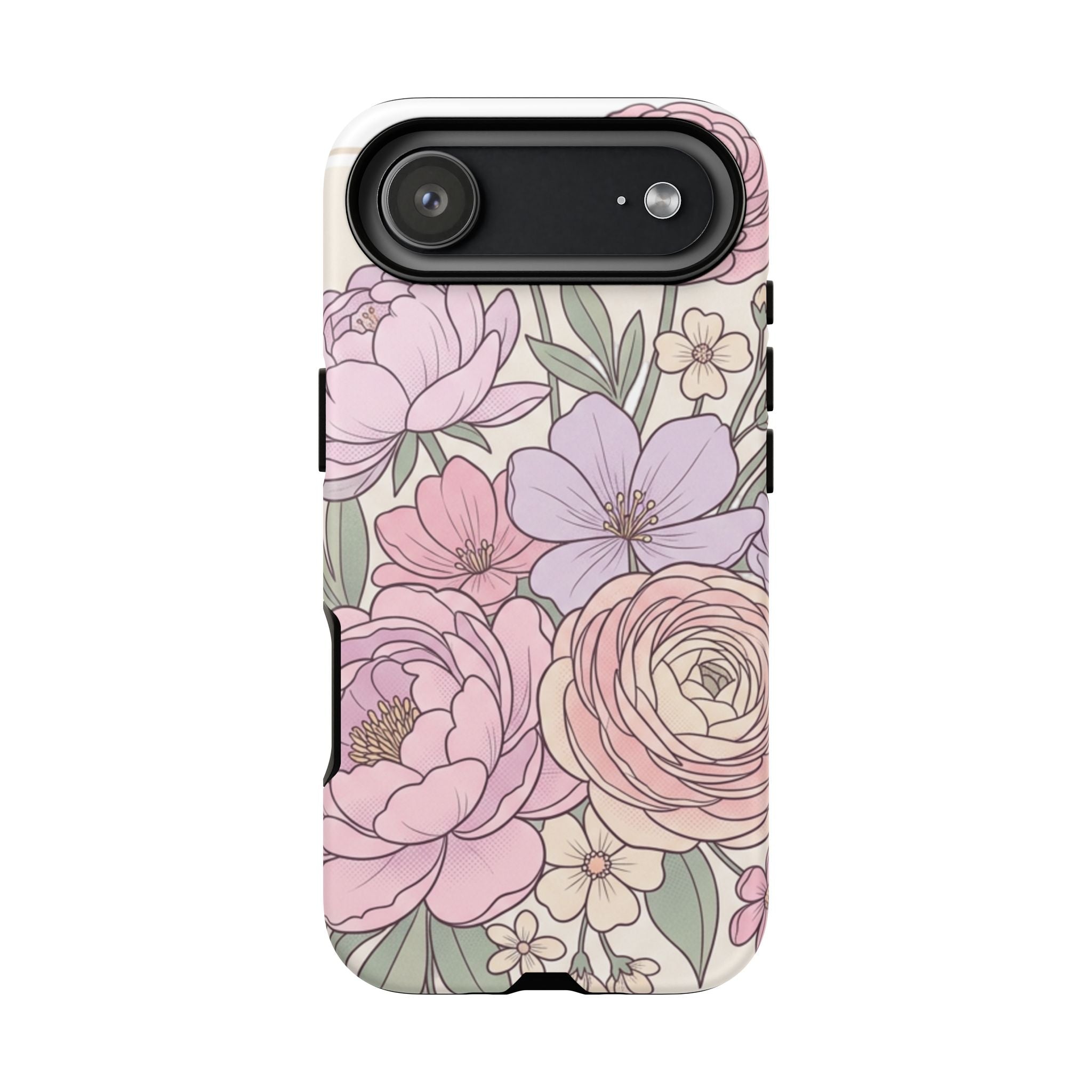 Floral Pastel Tough Phone Case – Pink Garden Protective Case