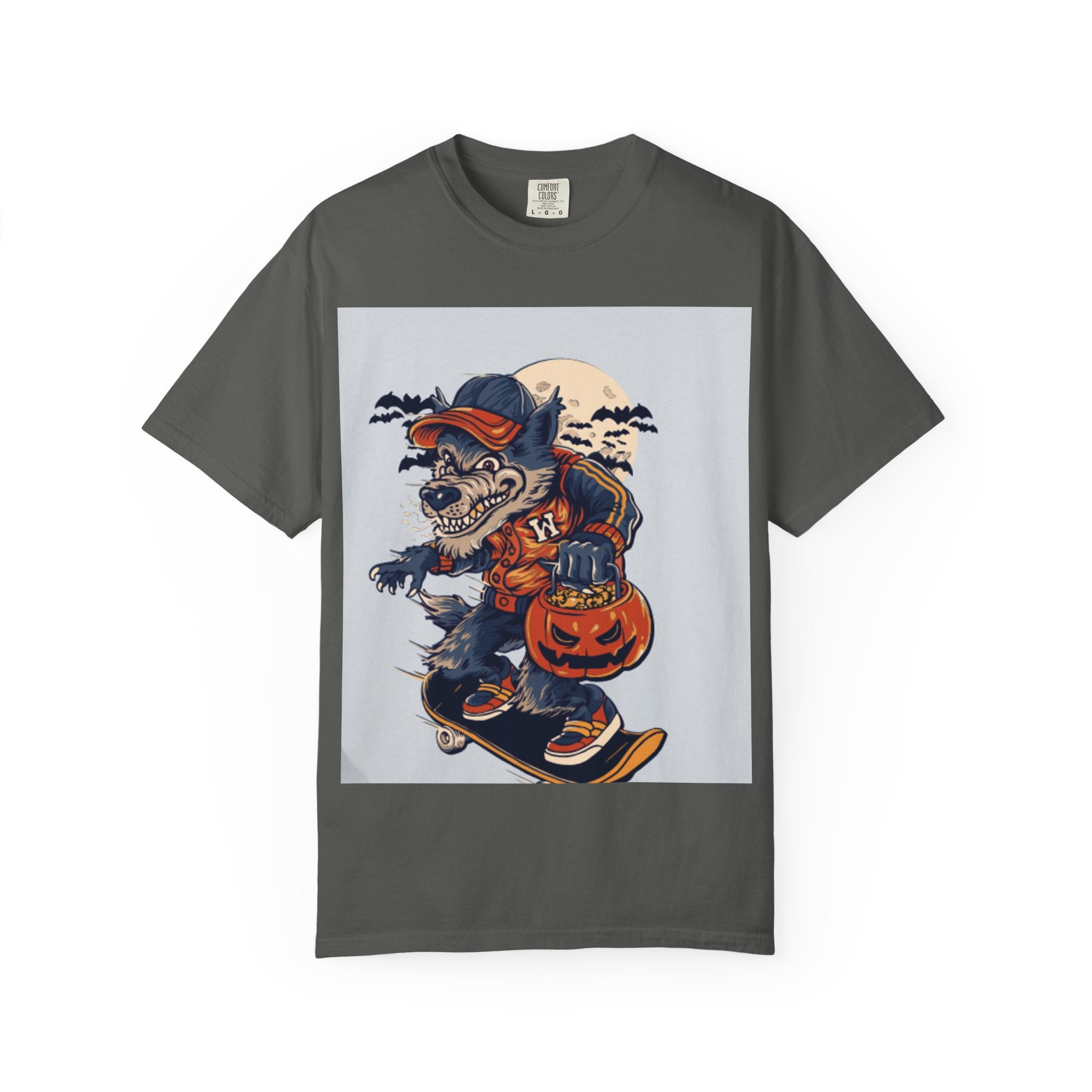 Halloween Skateboard Zombie T-Shirt — Trick or Treat Pumpkin Graphic Tee