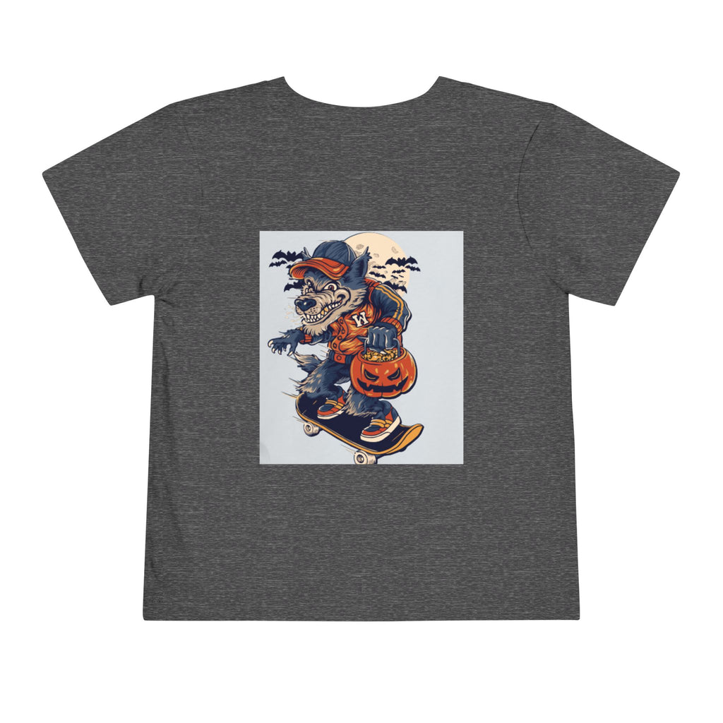 Toddler Halloween Skateboard Tee — Trick-or-Treat Puppy Pumpkin