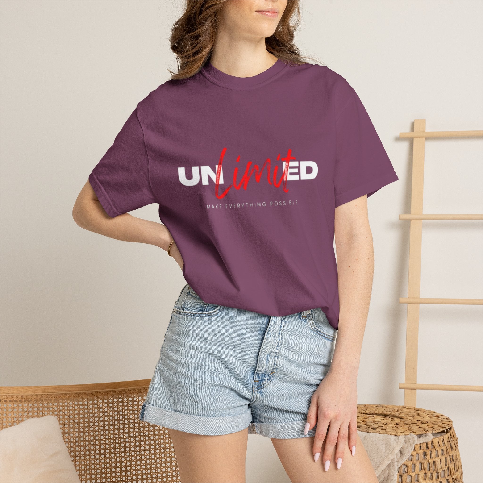 Limit Script T-Shirt — Minimalist Red Graphic Tee