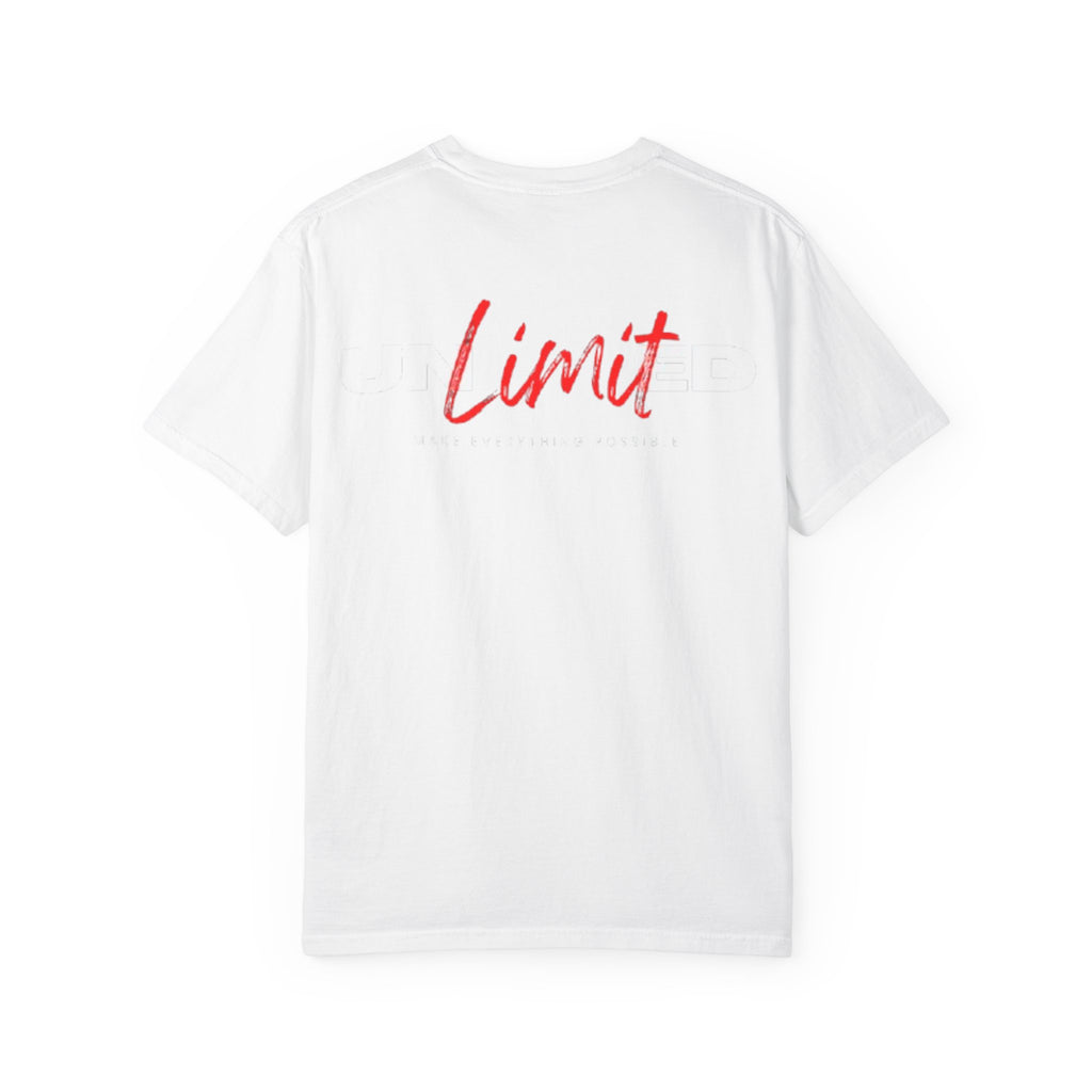 Limit Script T-Shirt — Minimalist Red Graphic Tee