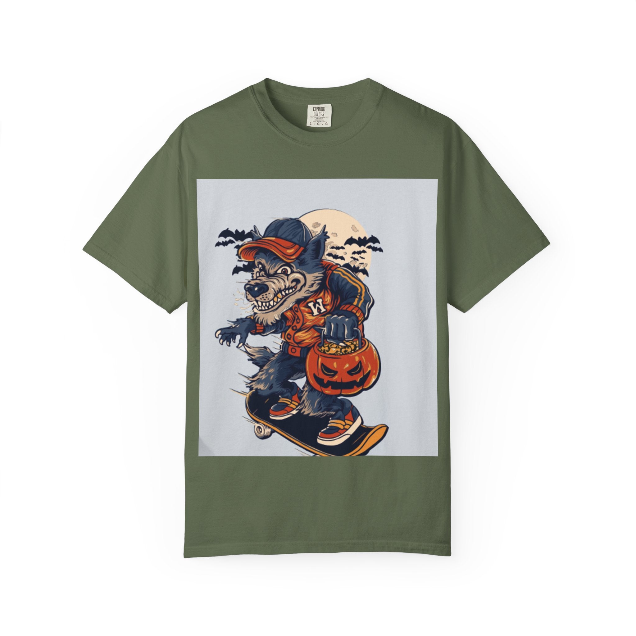 Halloween Skateboard Zombie T-Shirt — Trick or Treat Pumpkin Graphic Tee