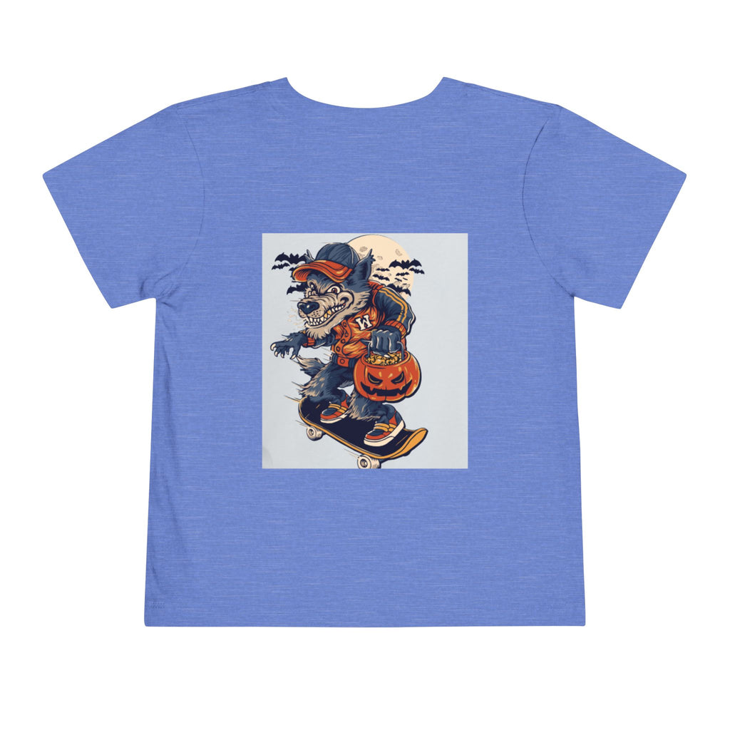 Toddler Halloween Skateboard Tee — Trick-or-Treat Puppy Pumpkin
