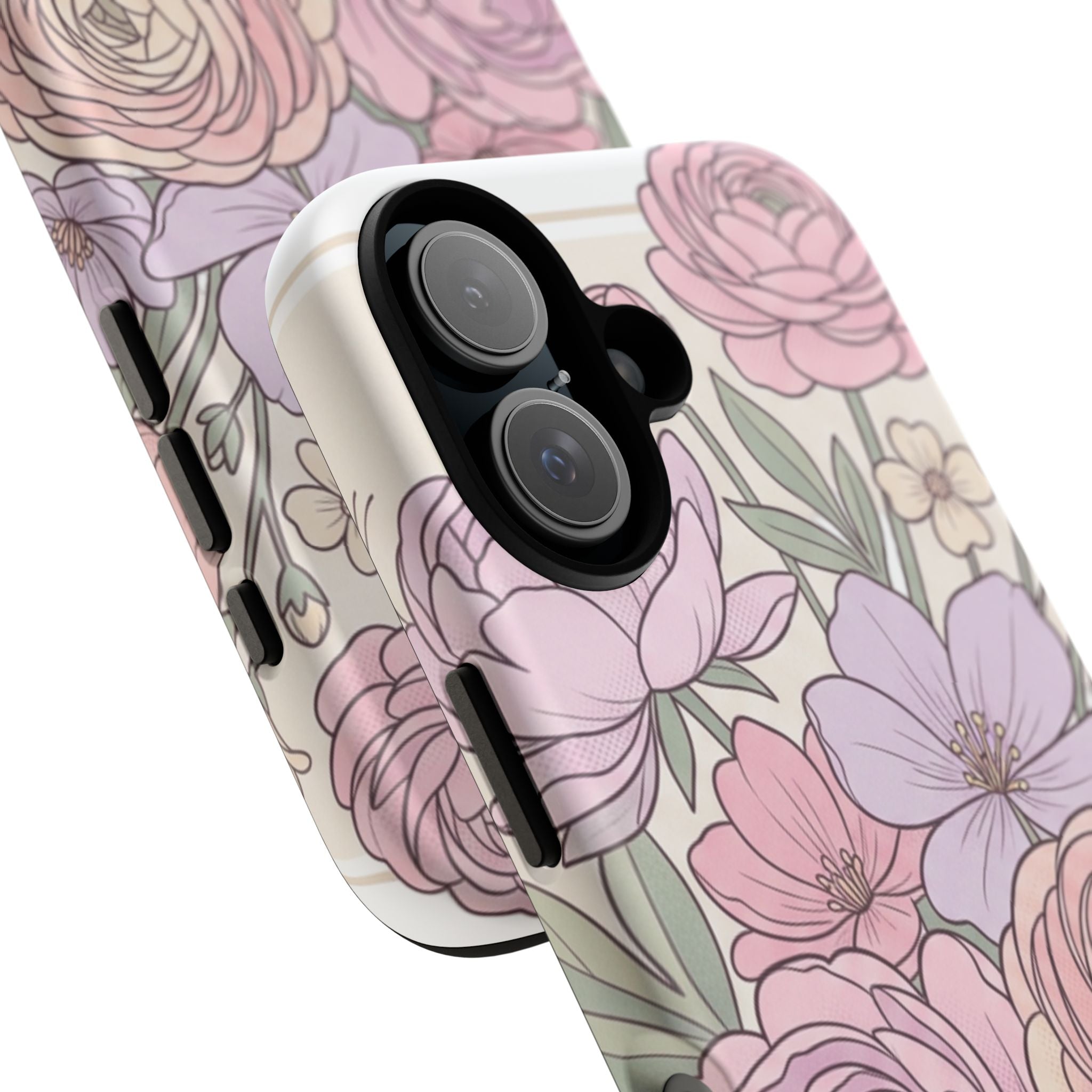 Floral Pastel Tough Phone Case – Pink Garden Protective Case