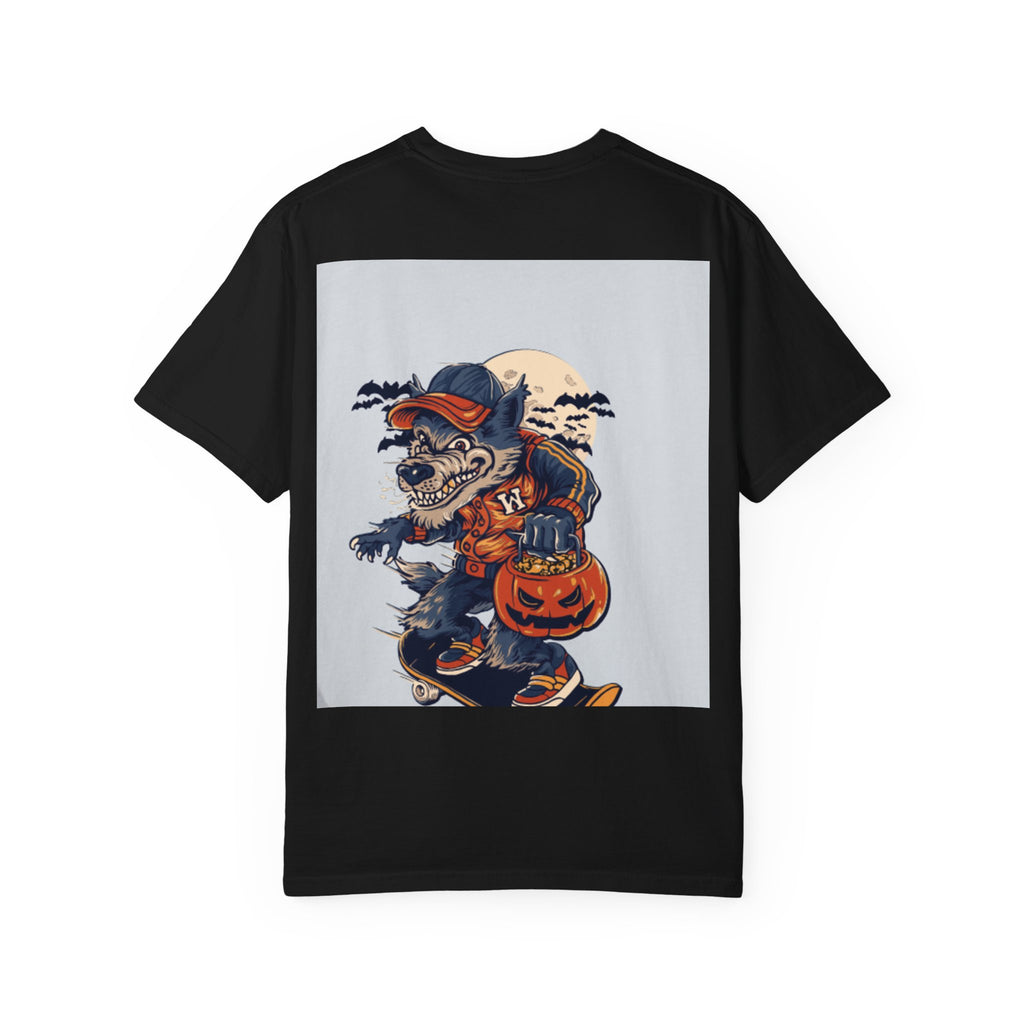 Halloween Skateboard Zombie T-Shirt — Trick or Treat Pumpkin Graphic Tee