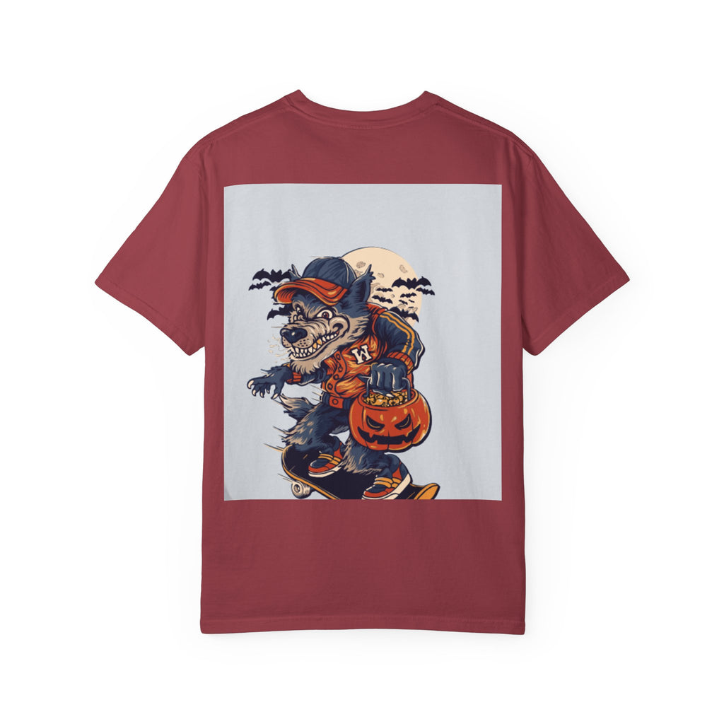 Halloween Skateboard Zombie T-Shirt — Trick or Treat Pumpkin Graphic Tee