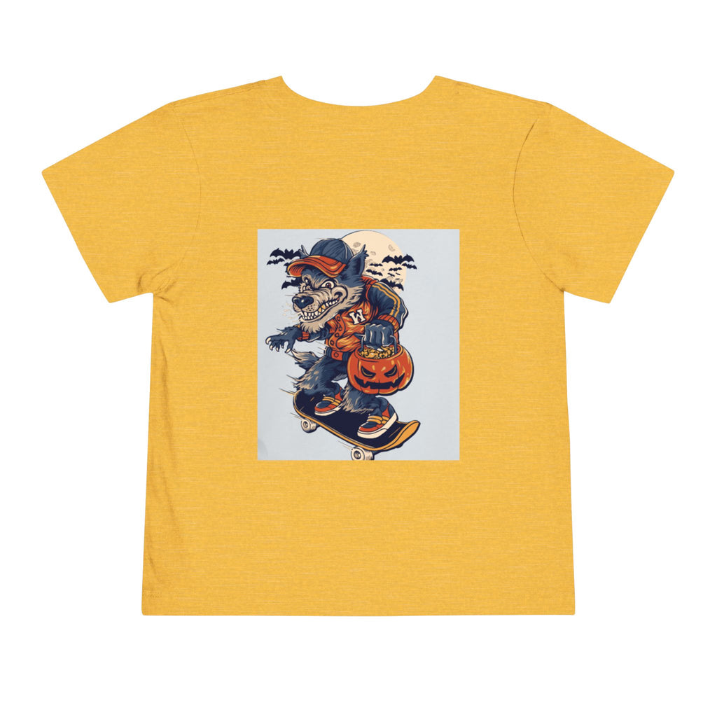 Toddler Halloween Skateboard Tee — Trick-or-Treat Puppy Pumpkin